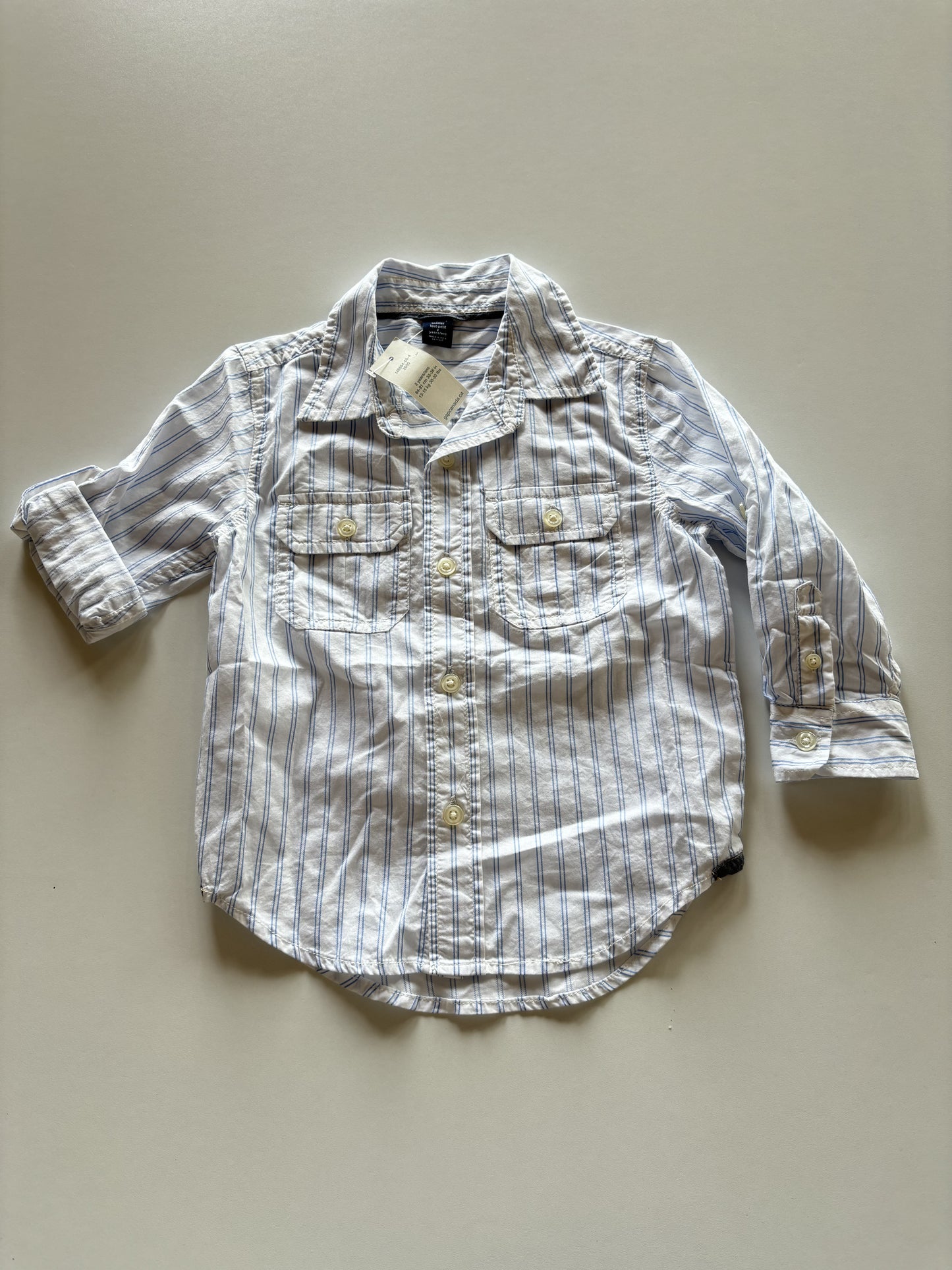 BNWT White with Blue Pinstripes Button Up Shirt