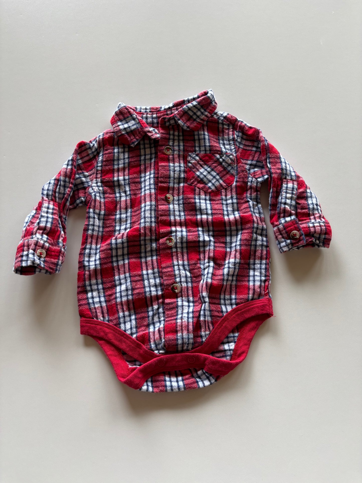 Red Flannel Plaid Onesie