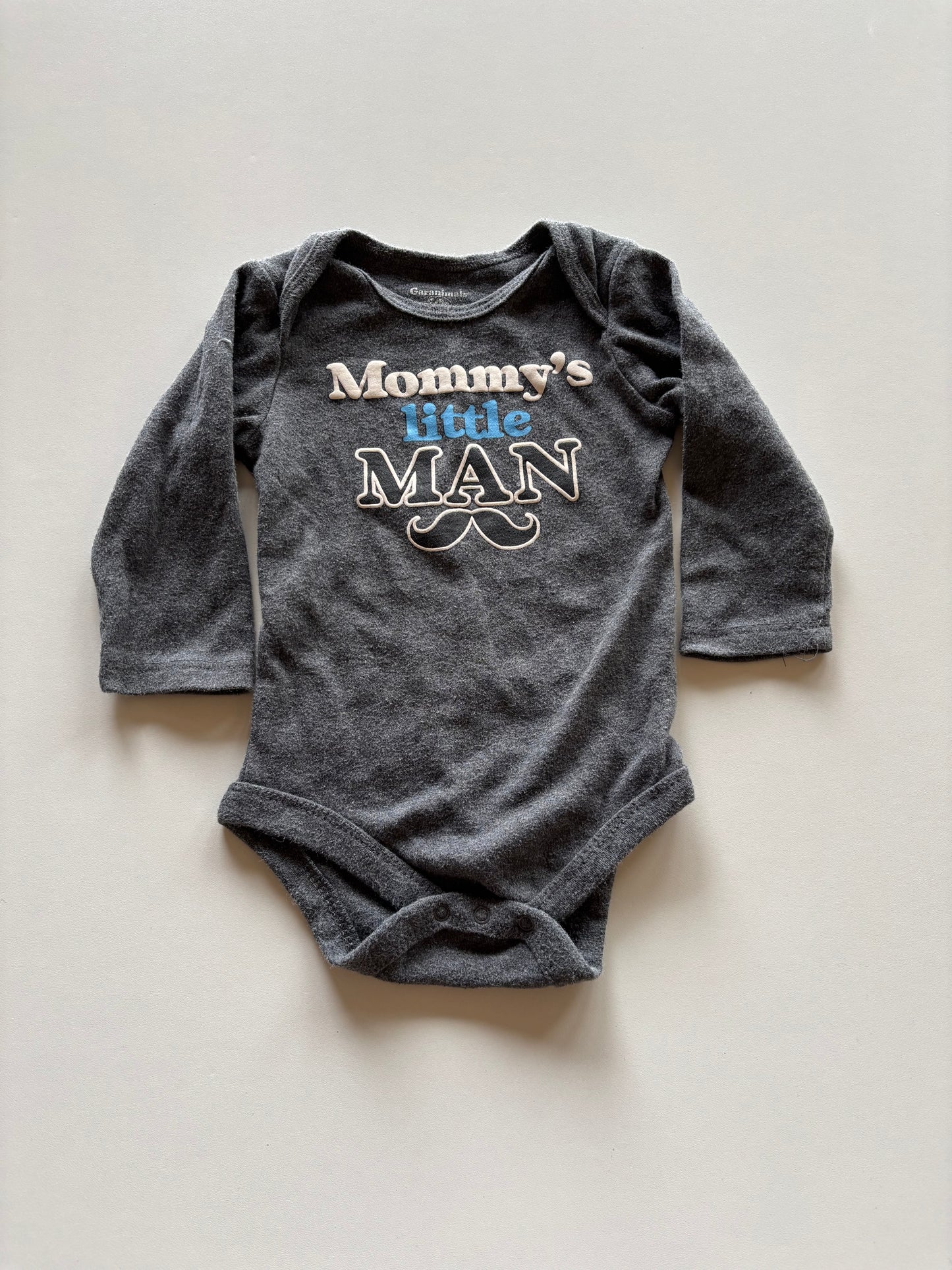 Grey Mommy's Little Man Onesie