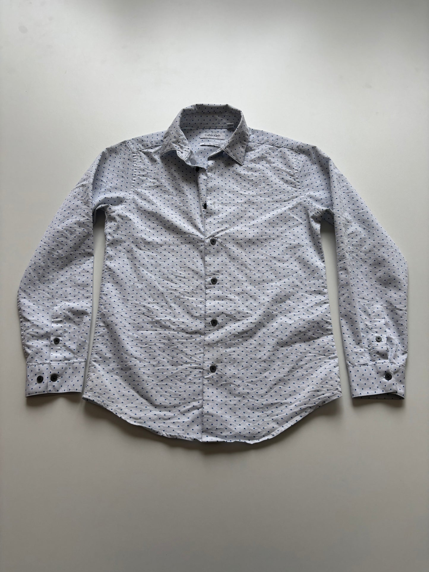 Blue Polka Dot Dress Shirt