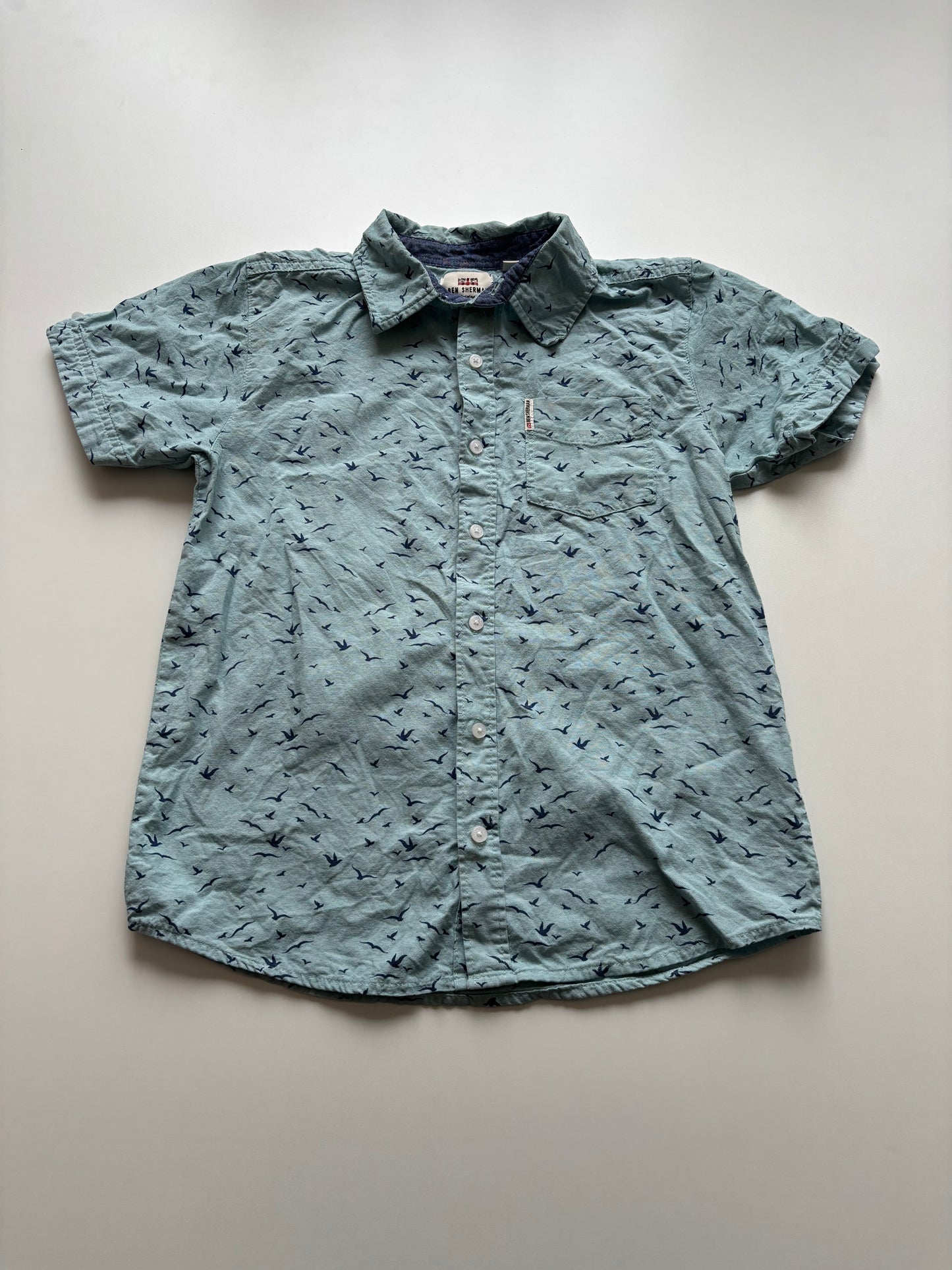 Blue Birds Button Up Tee