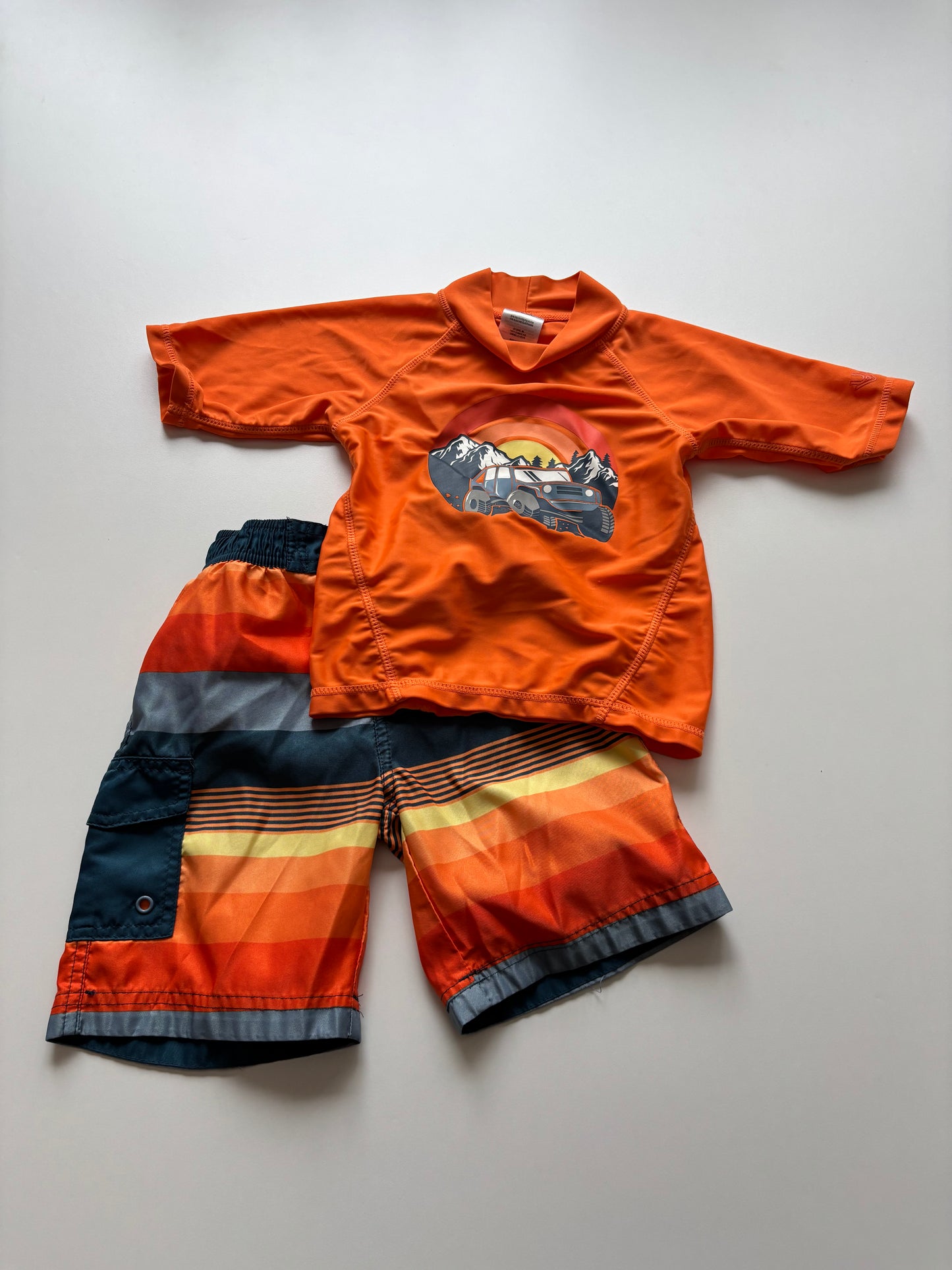 2pc Orange Jeep Swim Set
