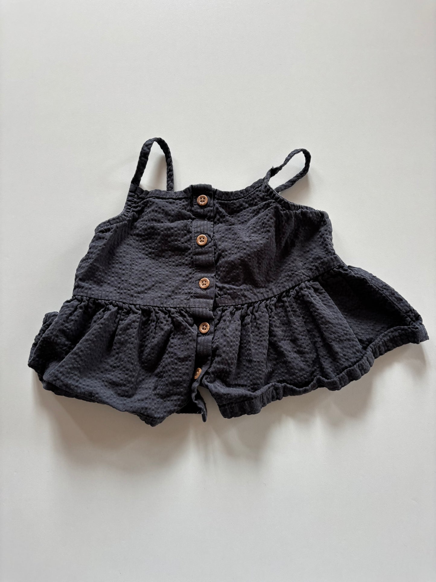 Charcoal Textured Peplum Tank