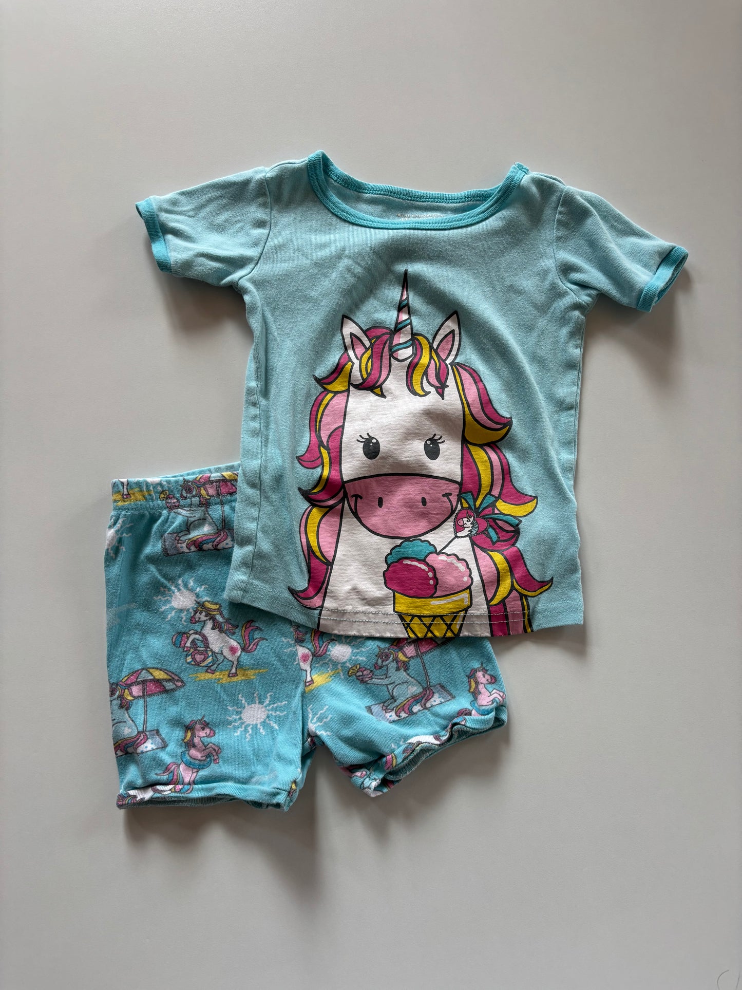 2pc Blue Unicorn Pajamas