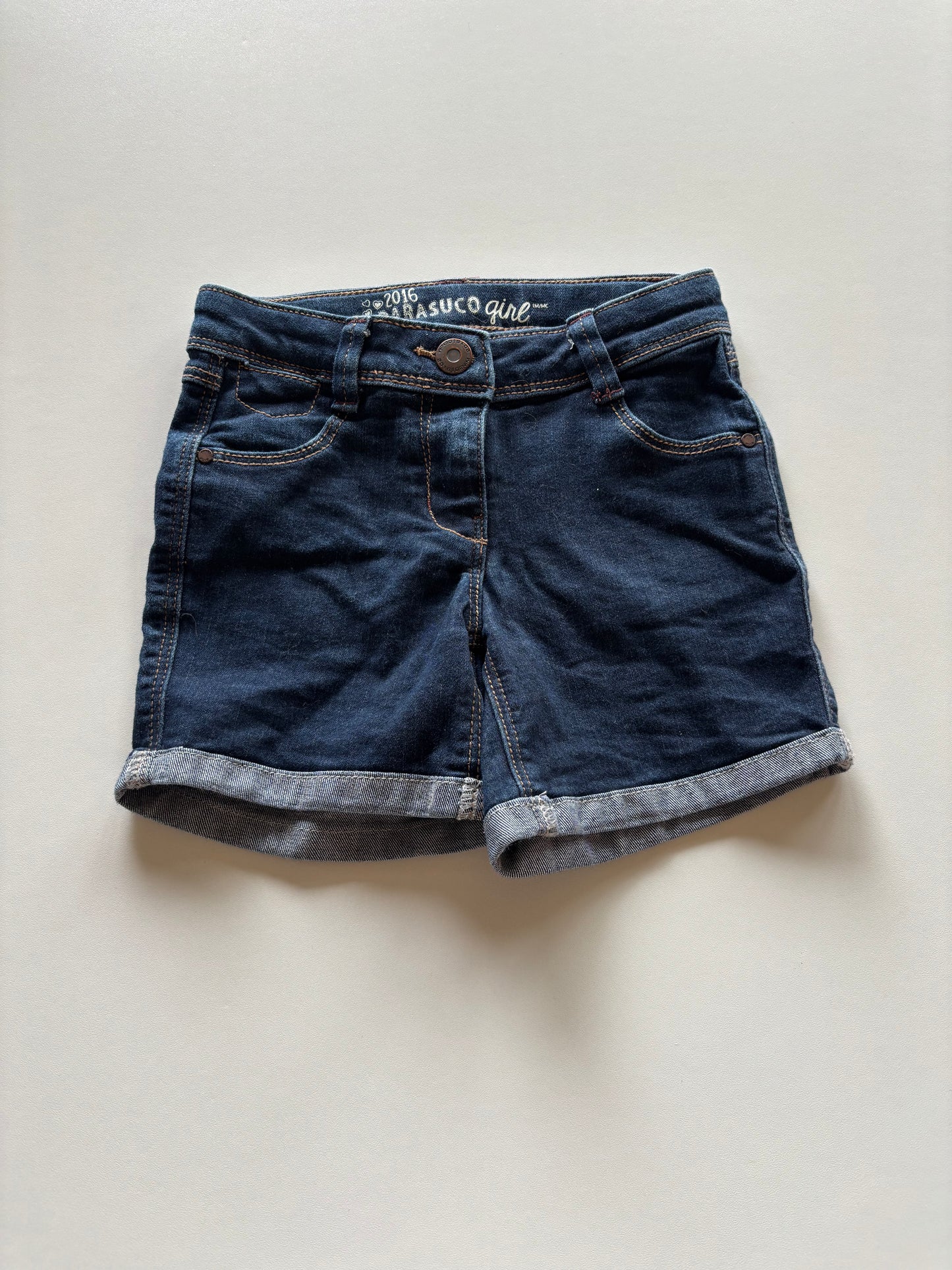 Dark Denim Cuffed Shorts