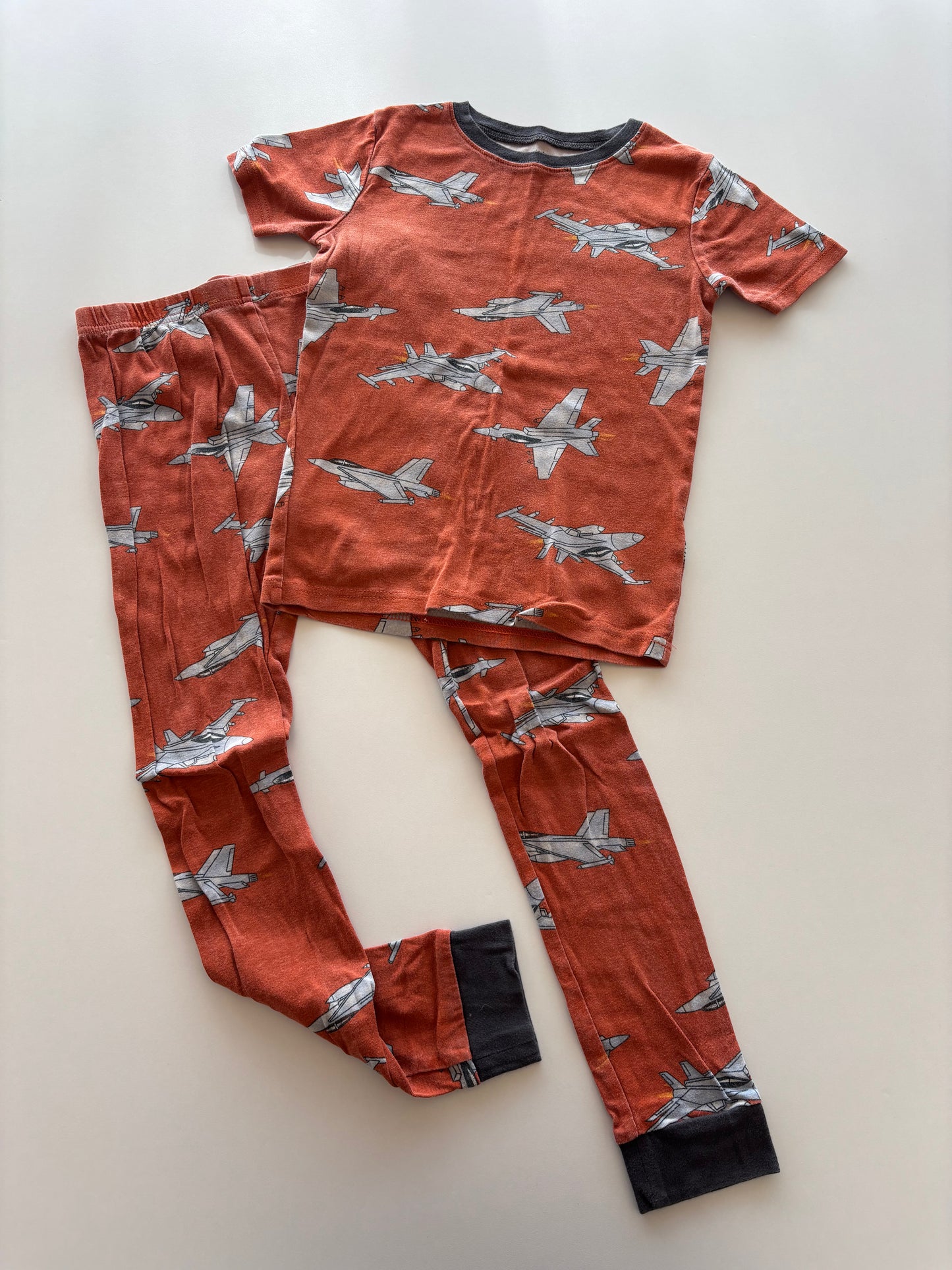 2pc Orange Fighter Jet Pajamas