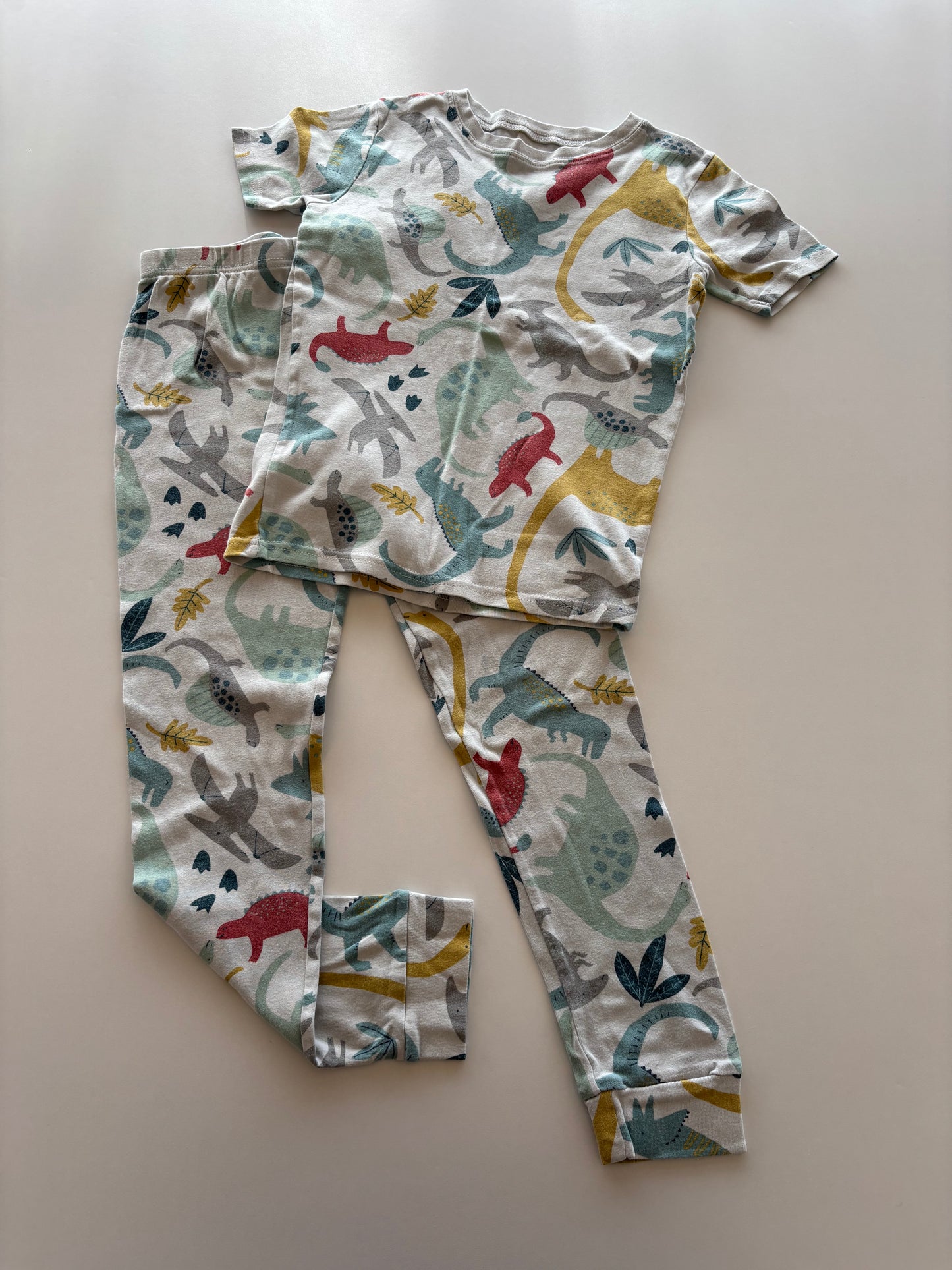 2pc White Dino Pajamas