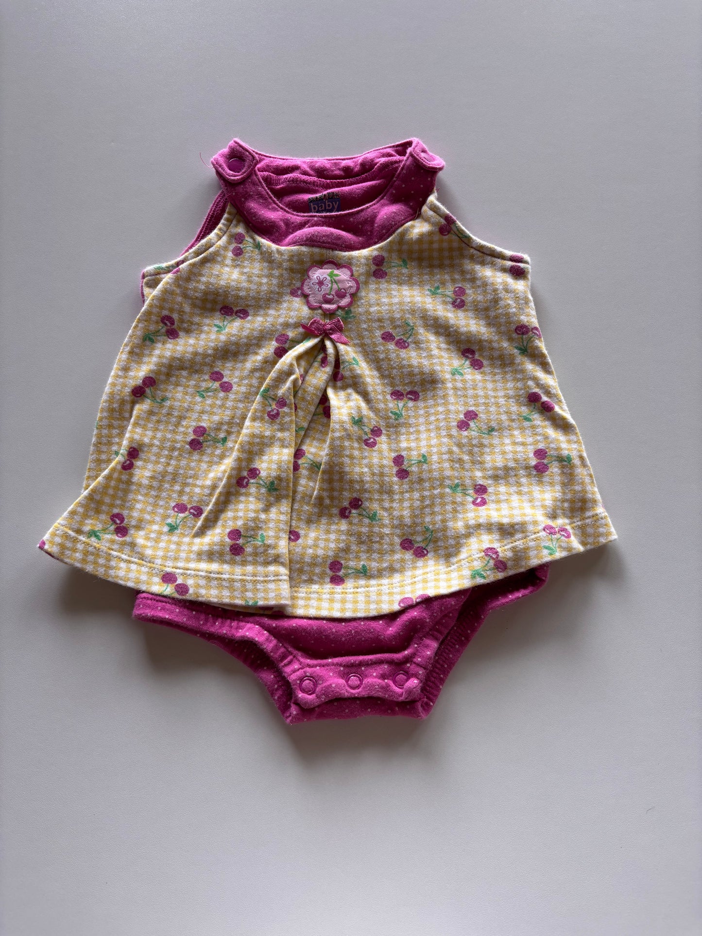 Yellow Cherry Romper