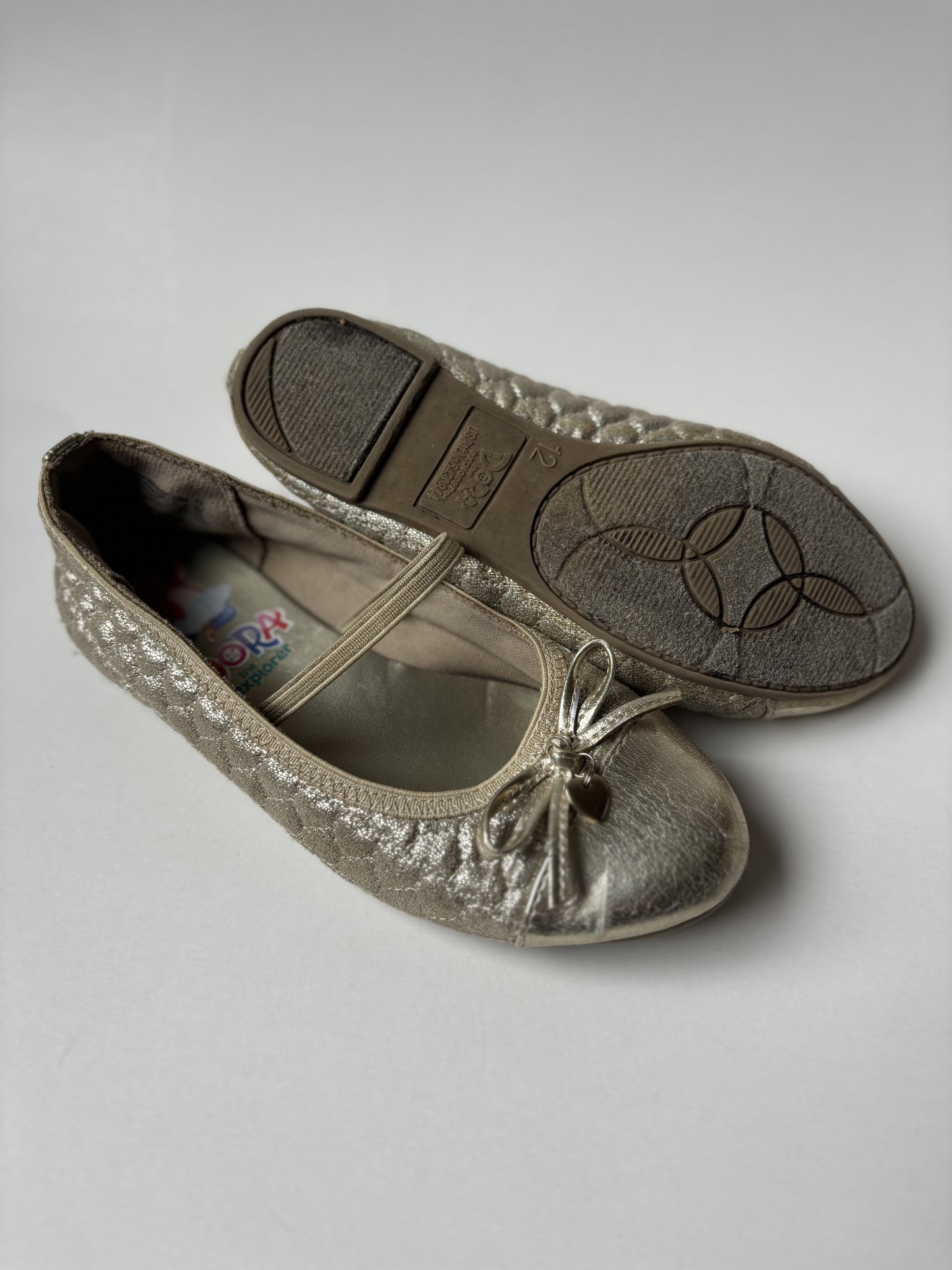 Gold Textured Ballet Flats