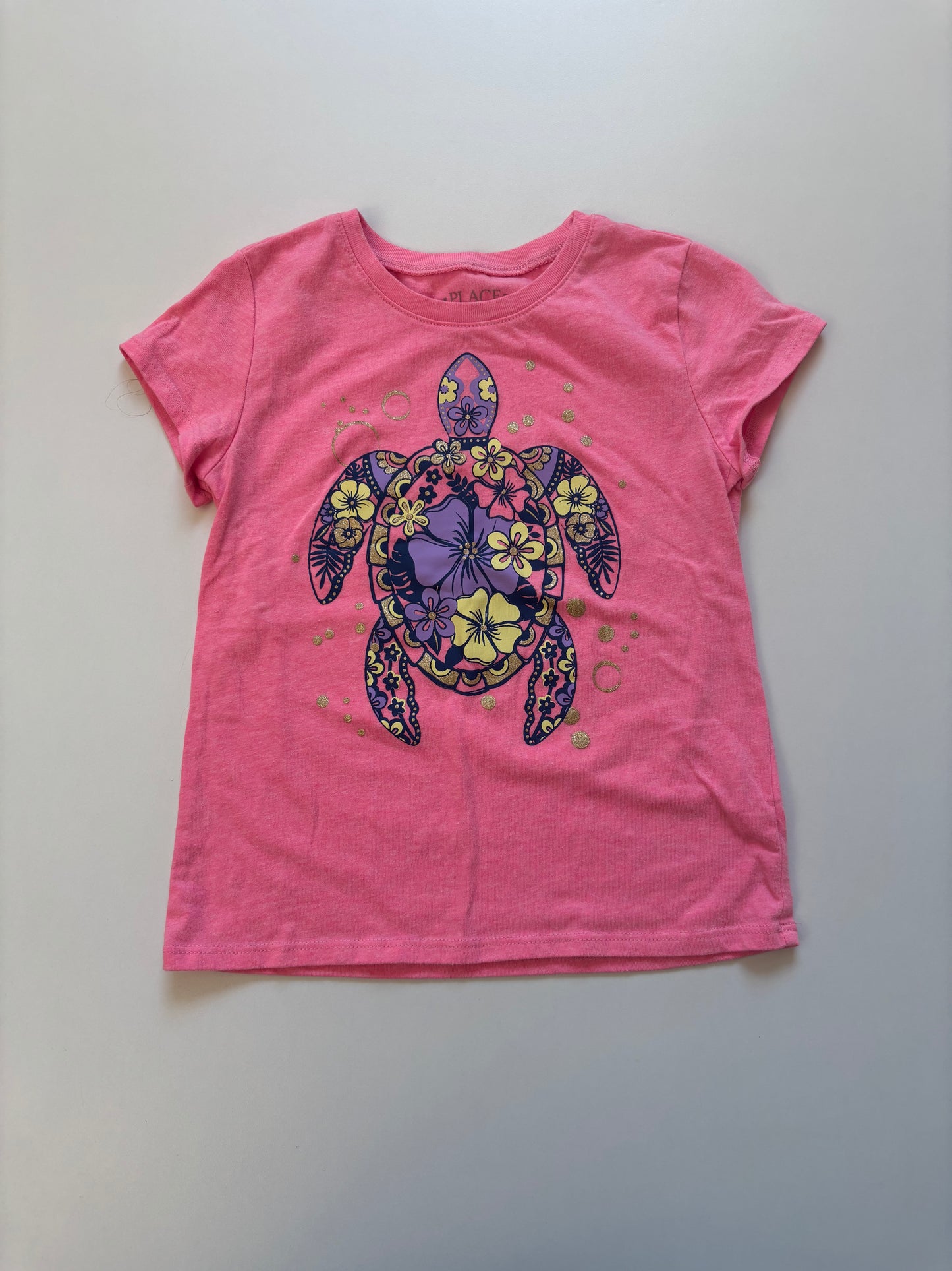 Bright Pink Floral Turtle Tee