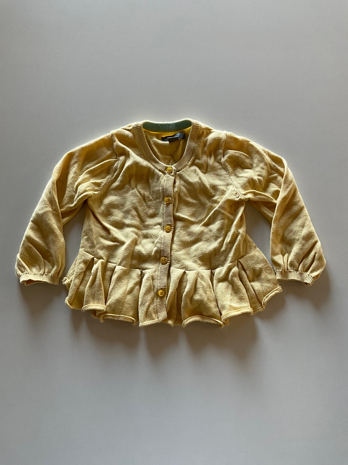 Yellow Peplum Cardigan