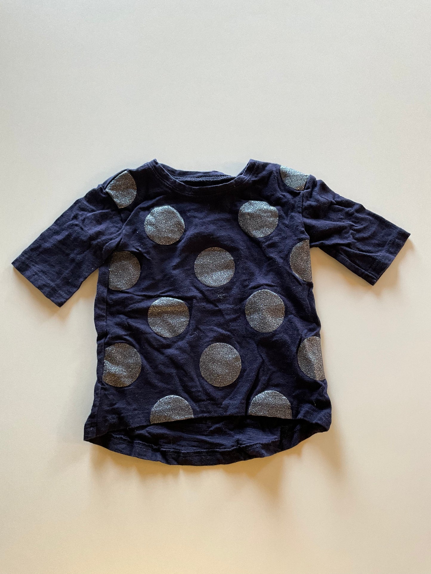 Navy Glittery Circles Top