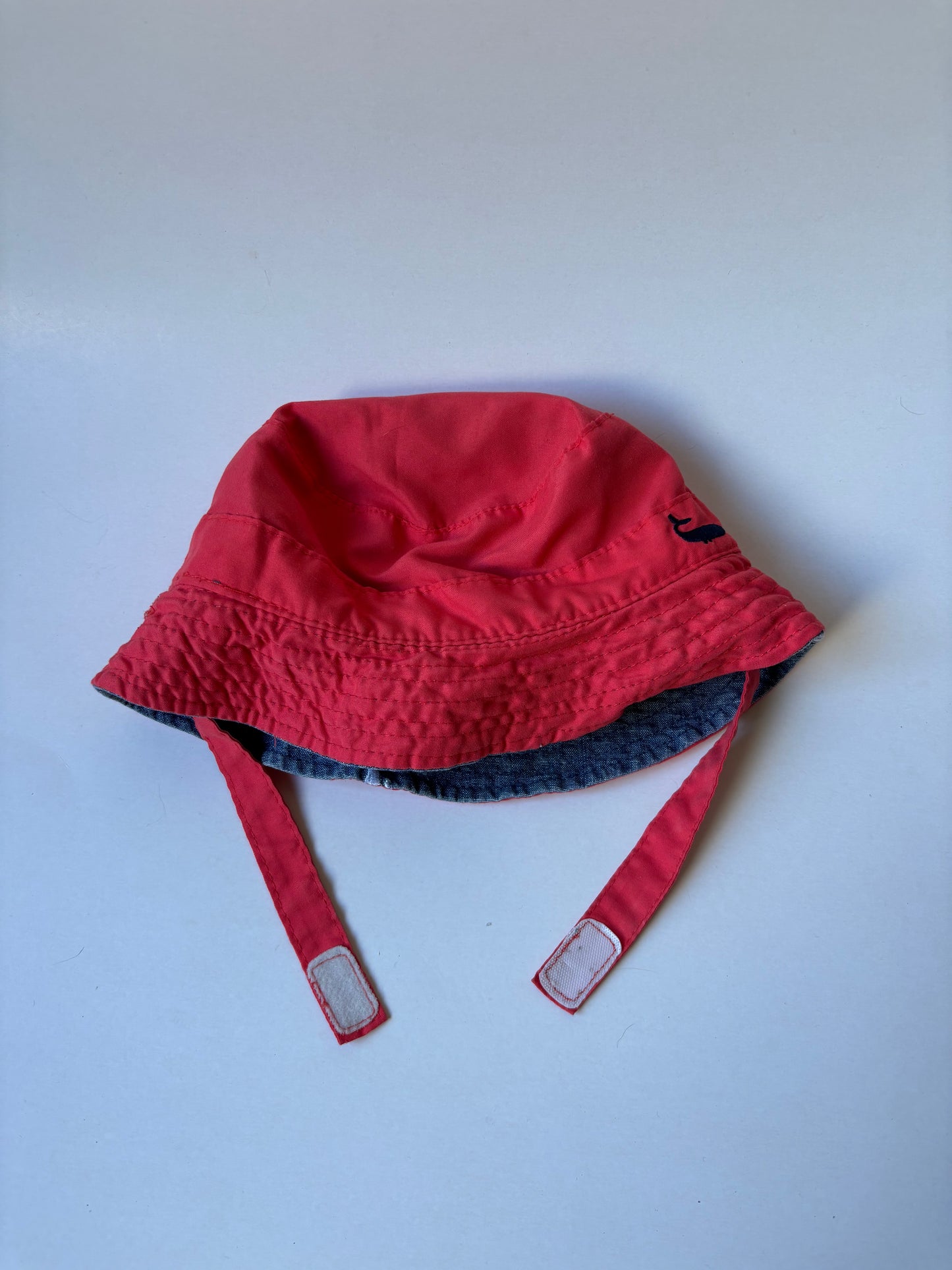 Reversible Denim Whales & Red Bucket Hat