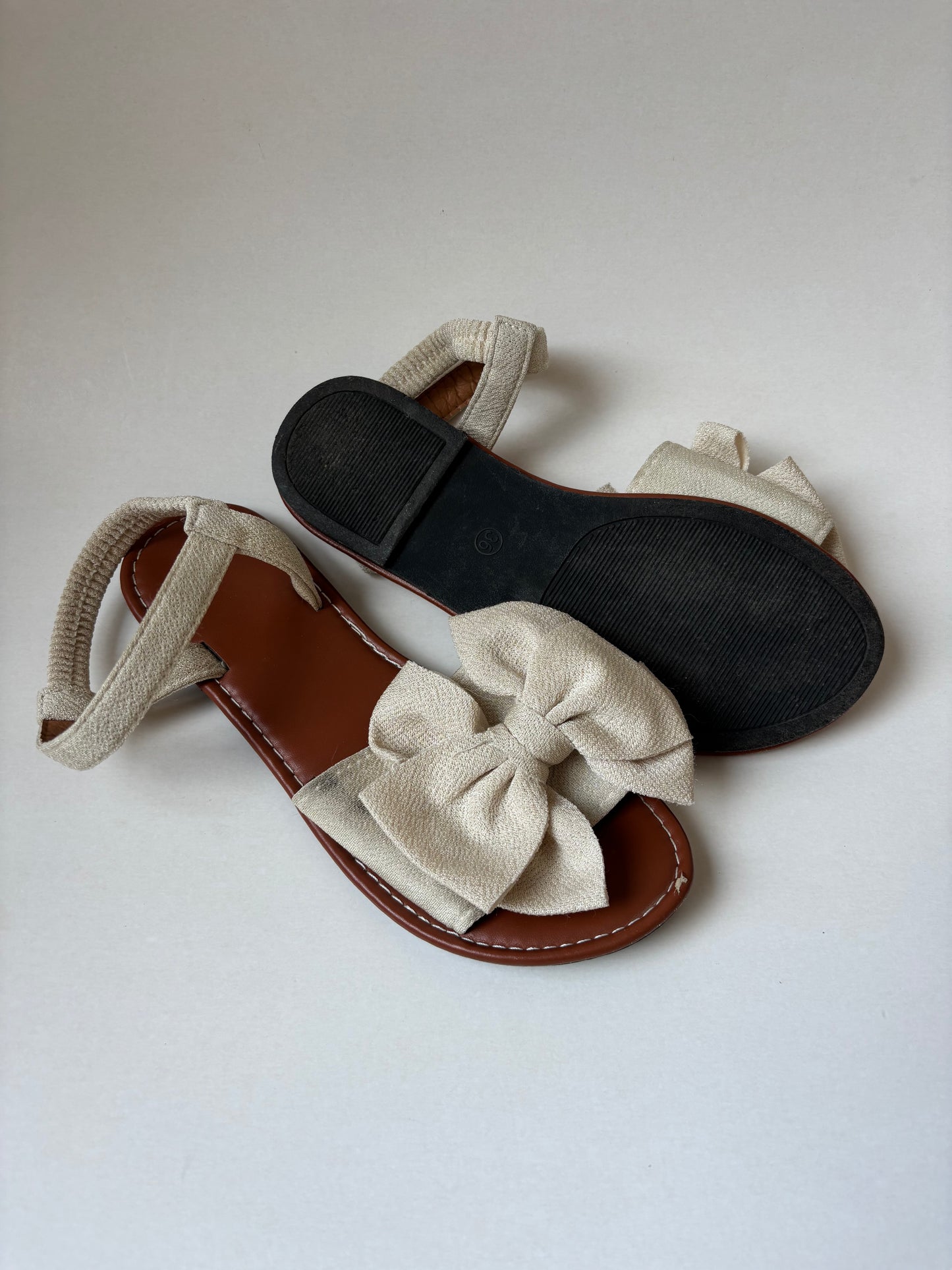 Cream Bow Sandals