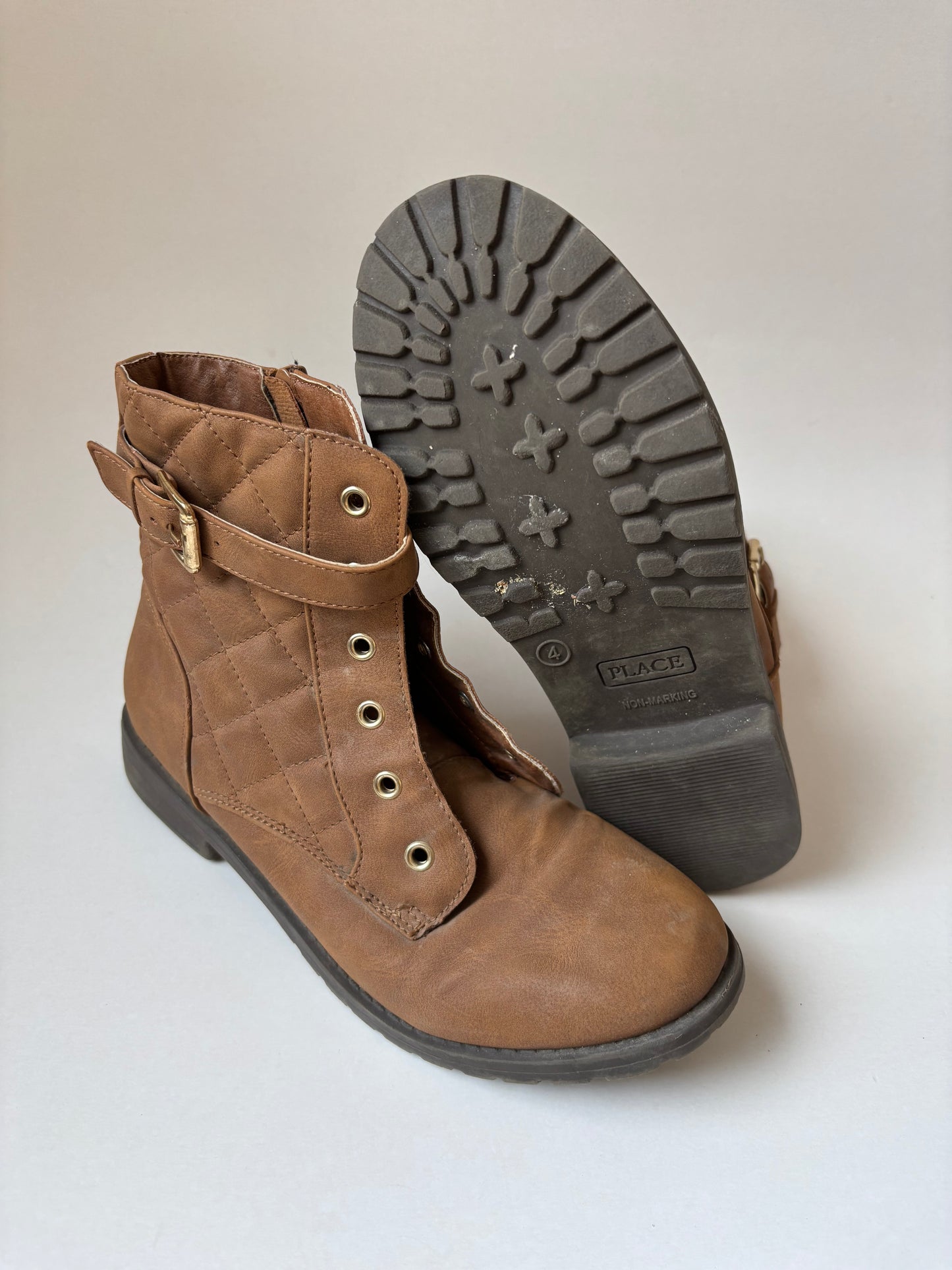 Brown Quilted Boots