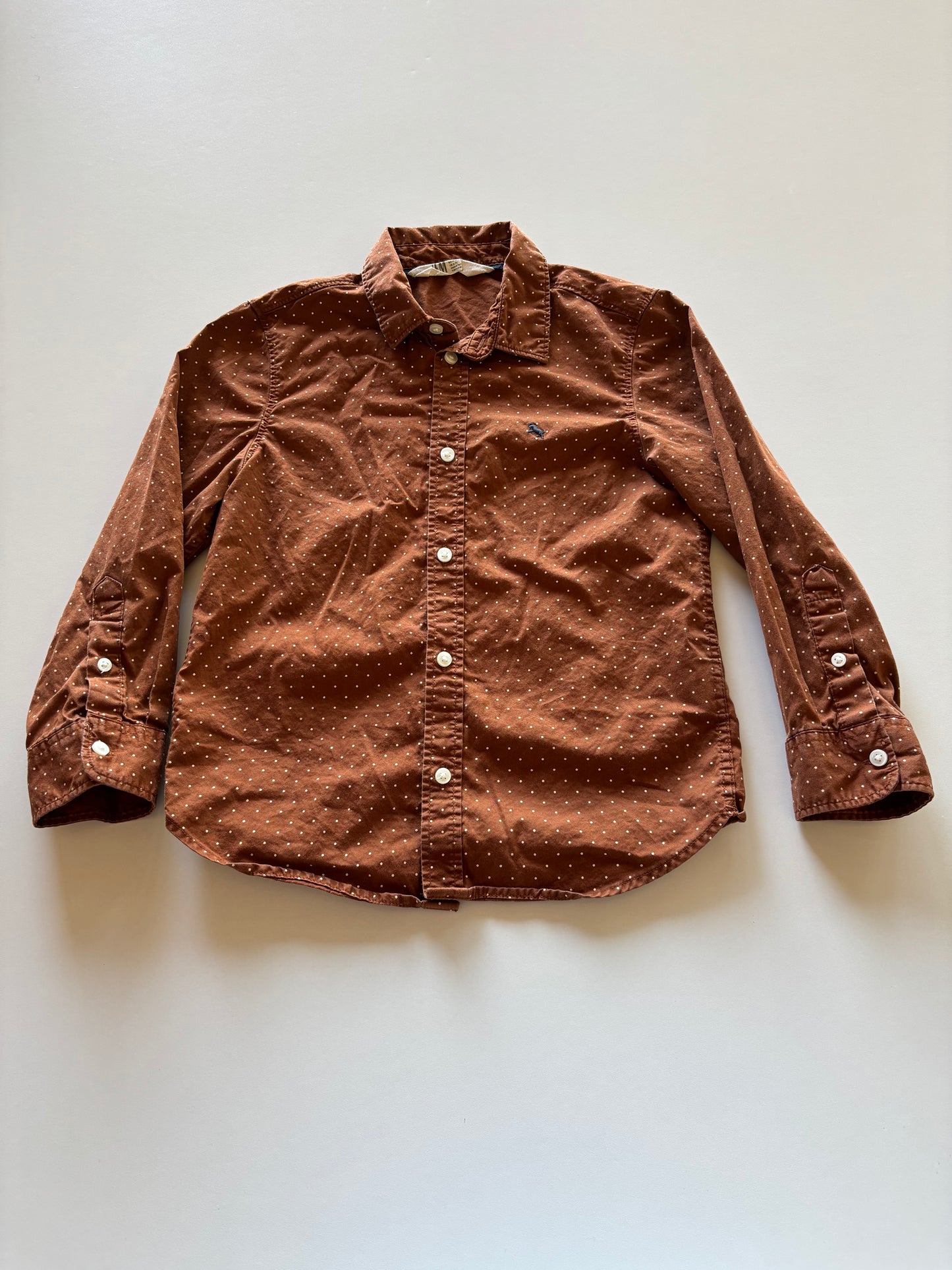 Brown Polka Dot Dress Shirt