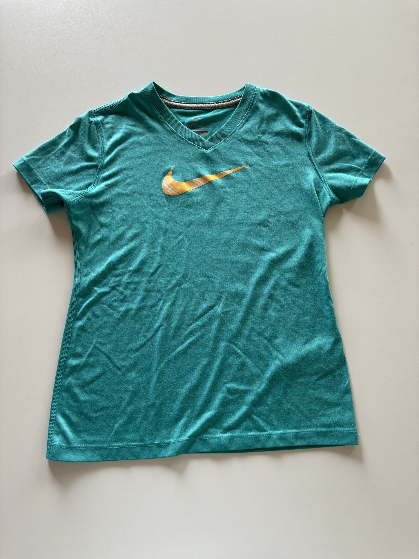 Turquoise V Neck Athletic Tee