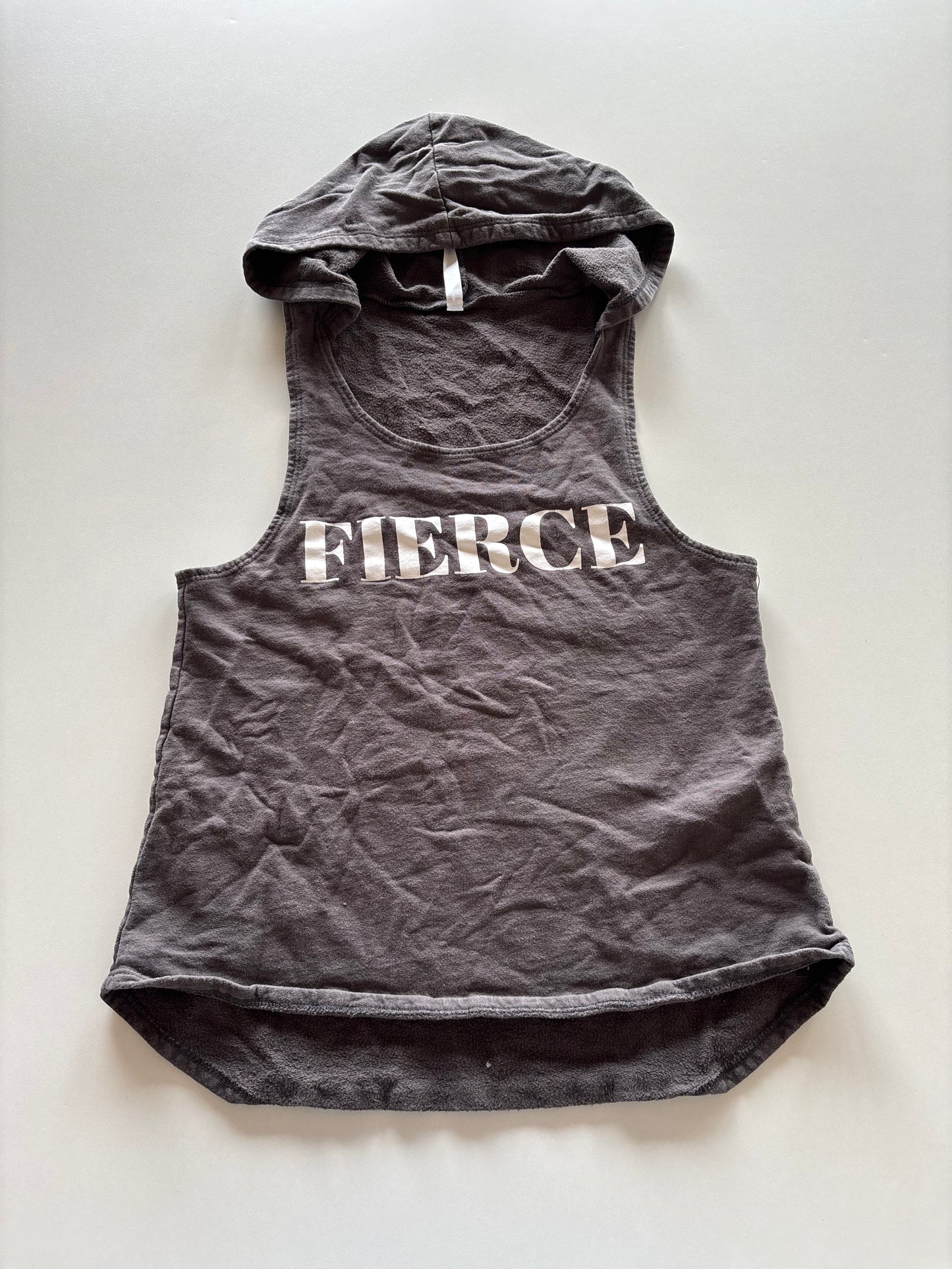 Grey Hooded Fierce Tank