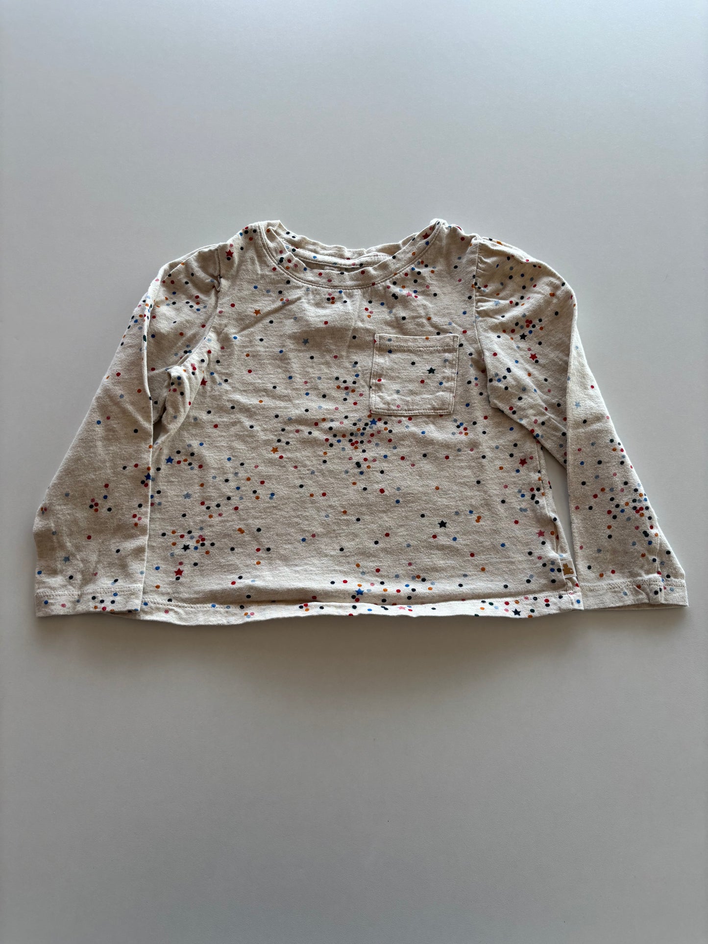 Oatmeal Melange Polka Dot Pocket Shirt