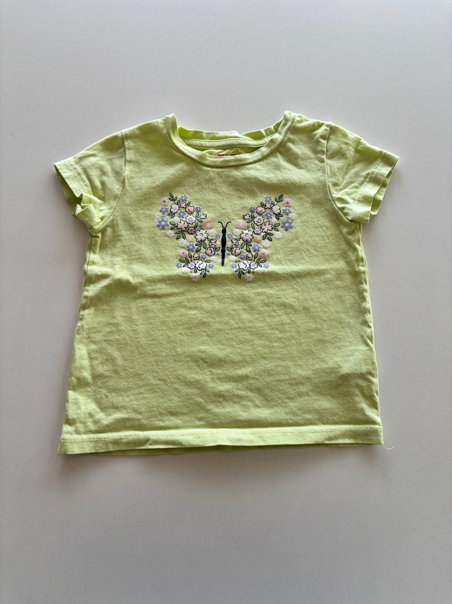 Light Green Floral Butterfly Tee