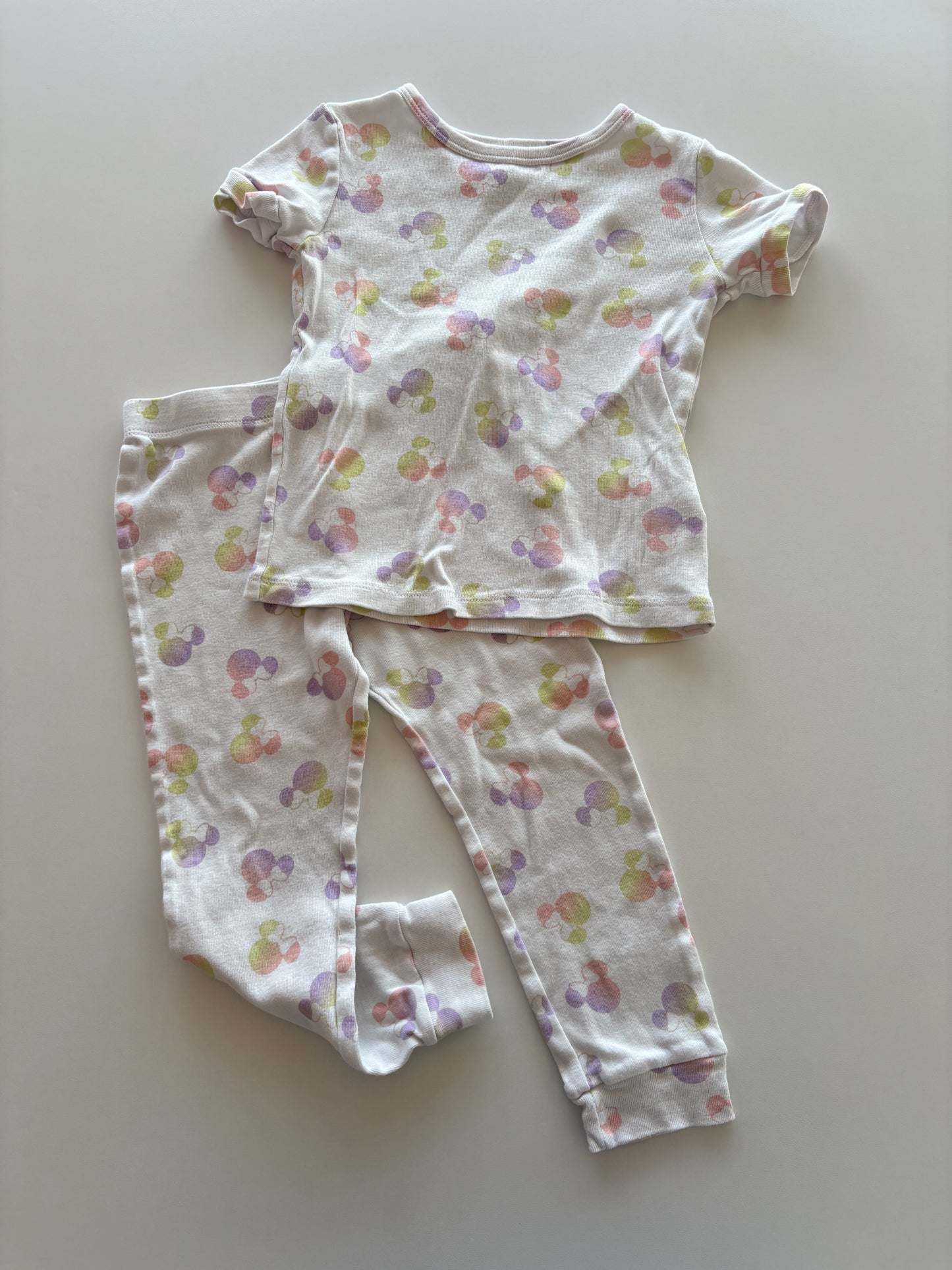 2pc White Minnie Pajamas