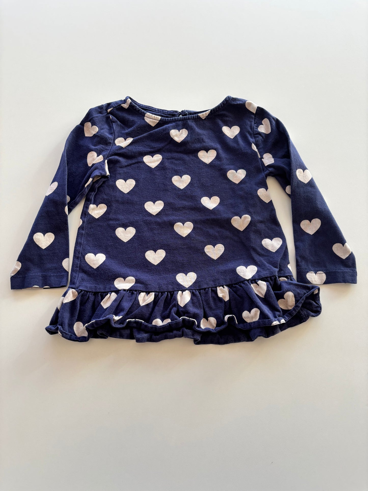 Navy Heart Peplum Shirt