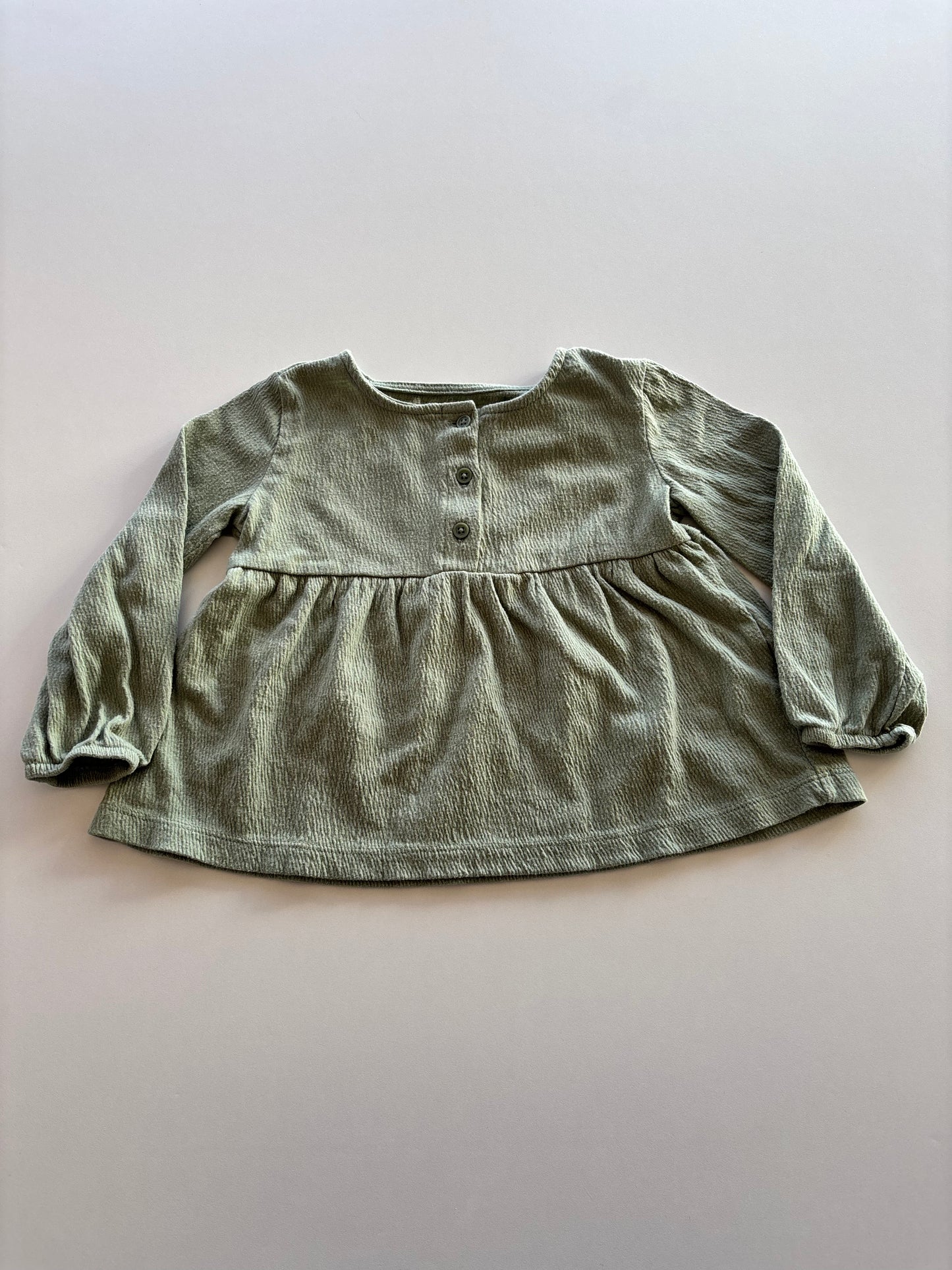 Textured Sage Babydoll Shirt