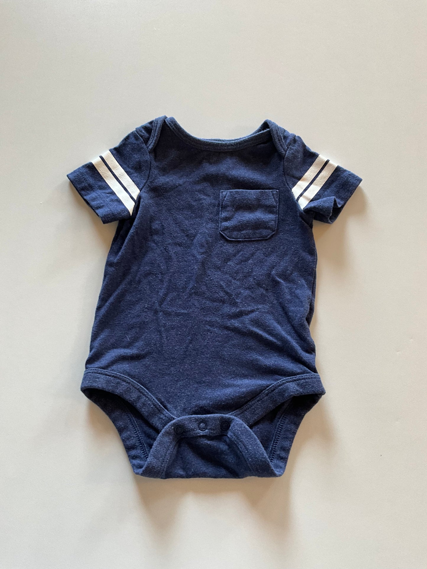 Navy Onesie with Stripes on Arms