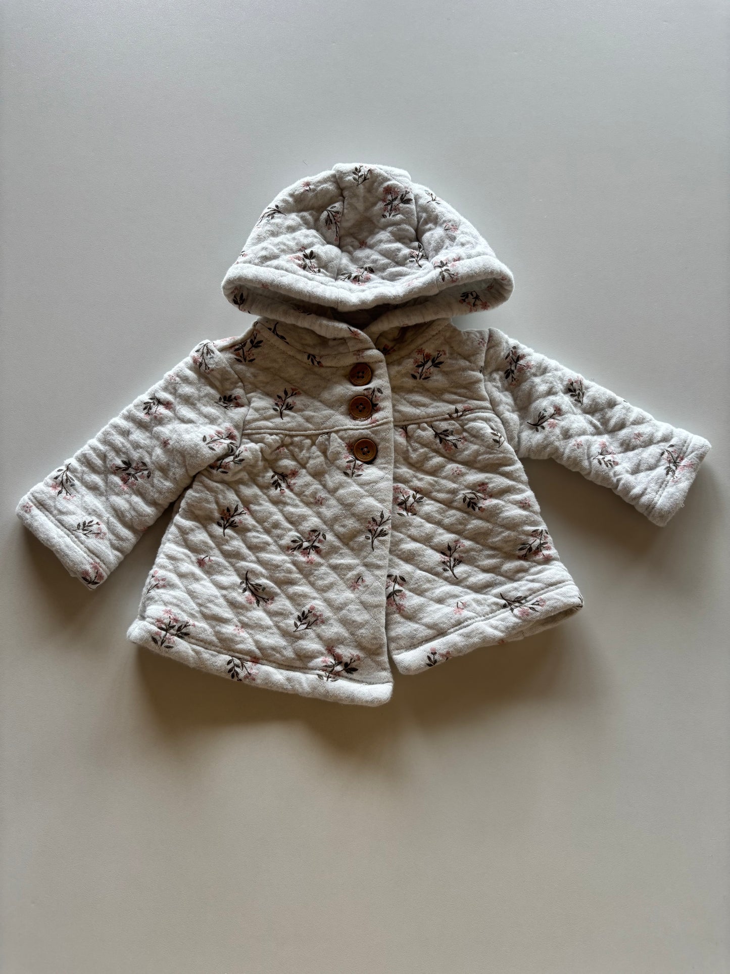 Grey Quilted Floral Sweater