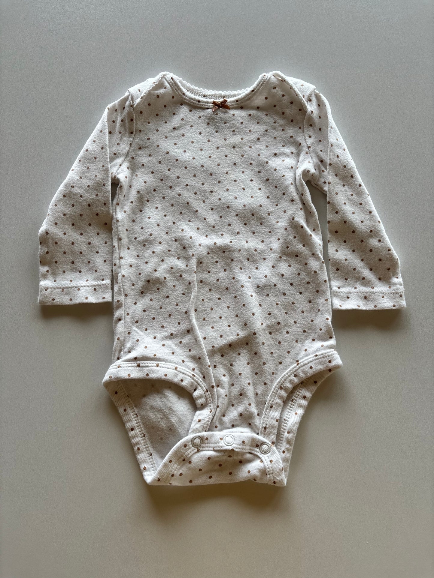 Ivory & Brown Polka Dot Onesie