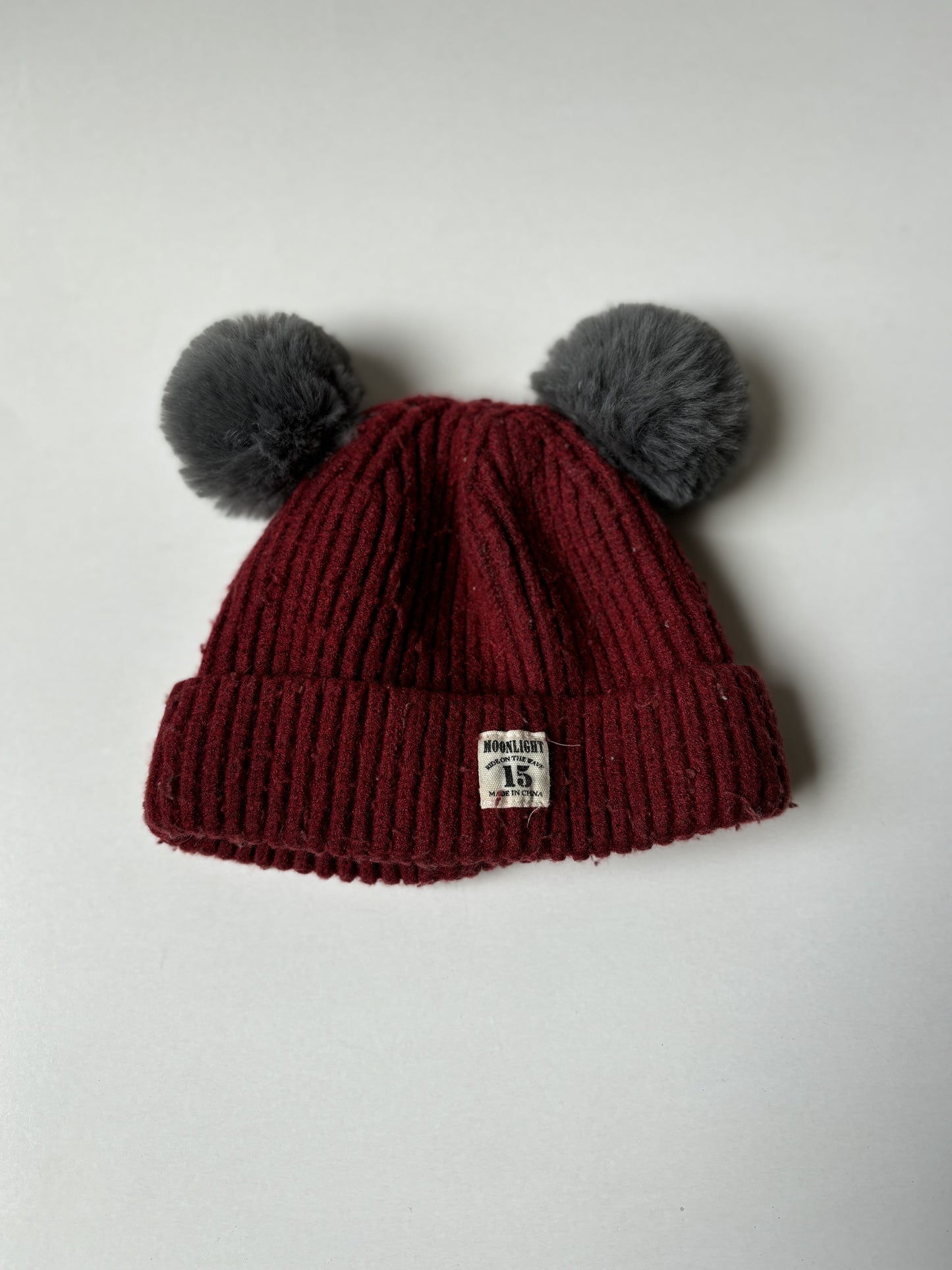 Thick Red Double Pom Toque