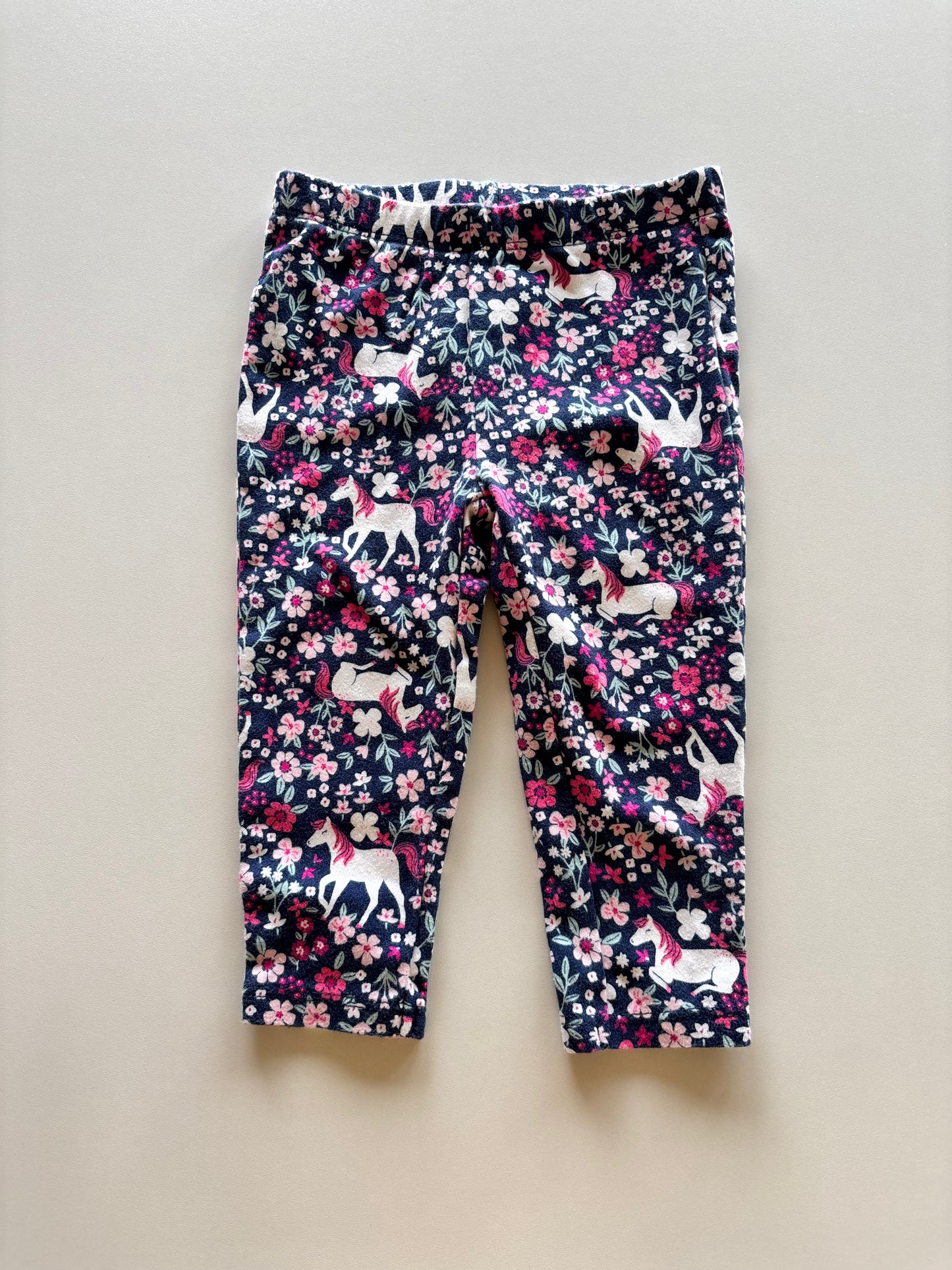 Navy Floral Unicorn Leggings