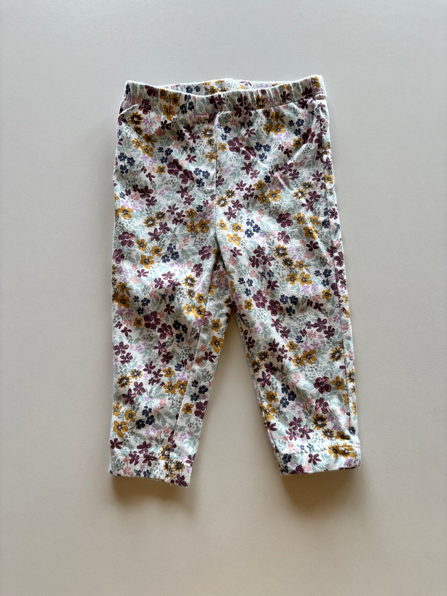 White Floral Leggings