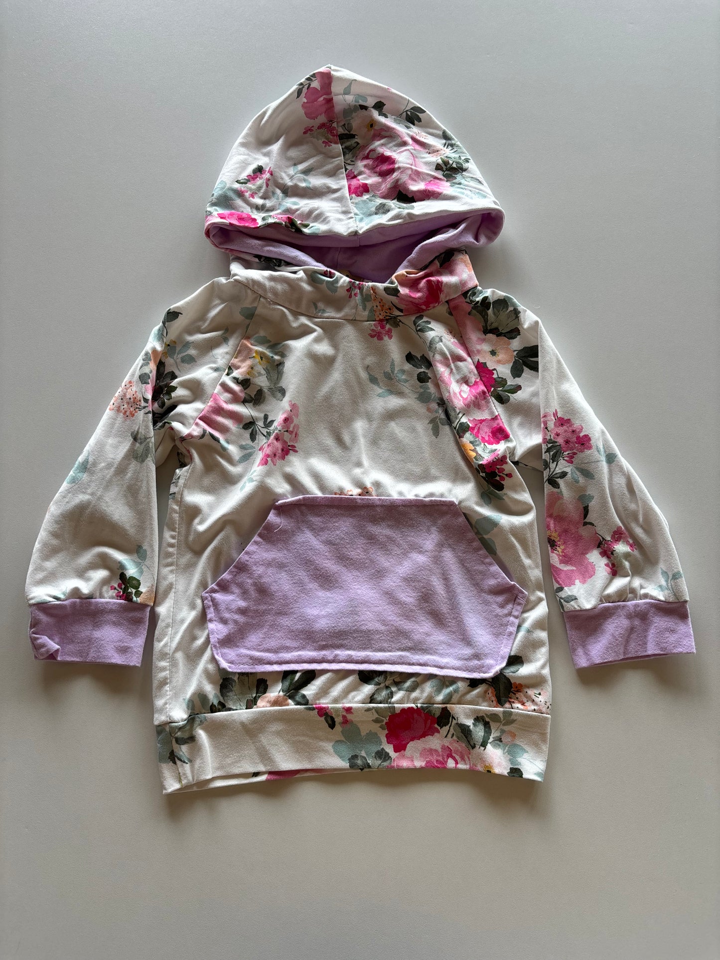 Lightweight White Floral Hoodie
