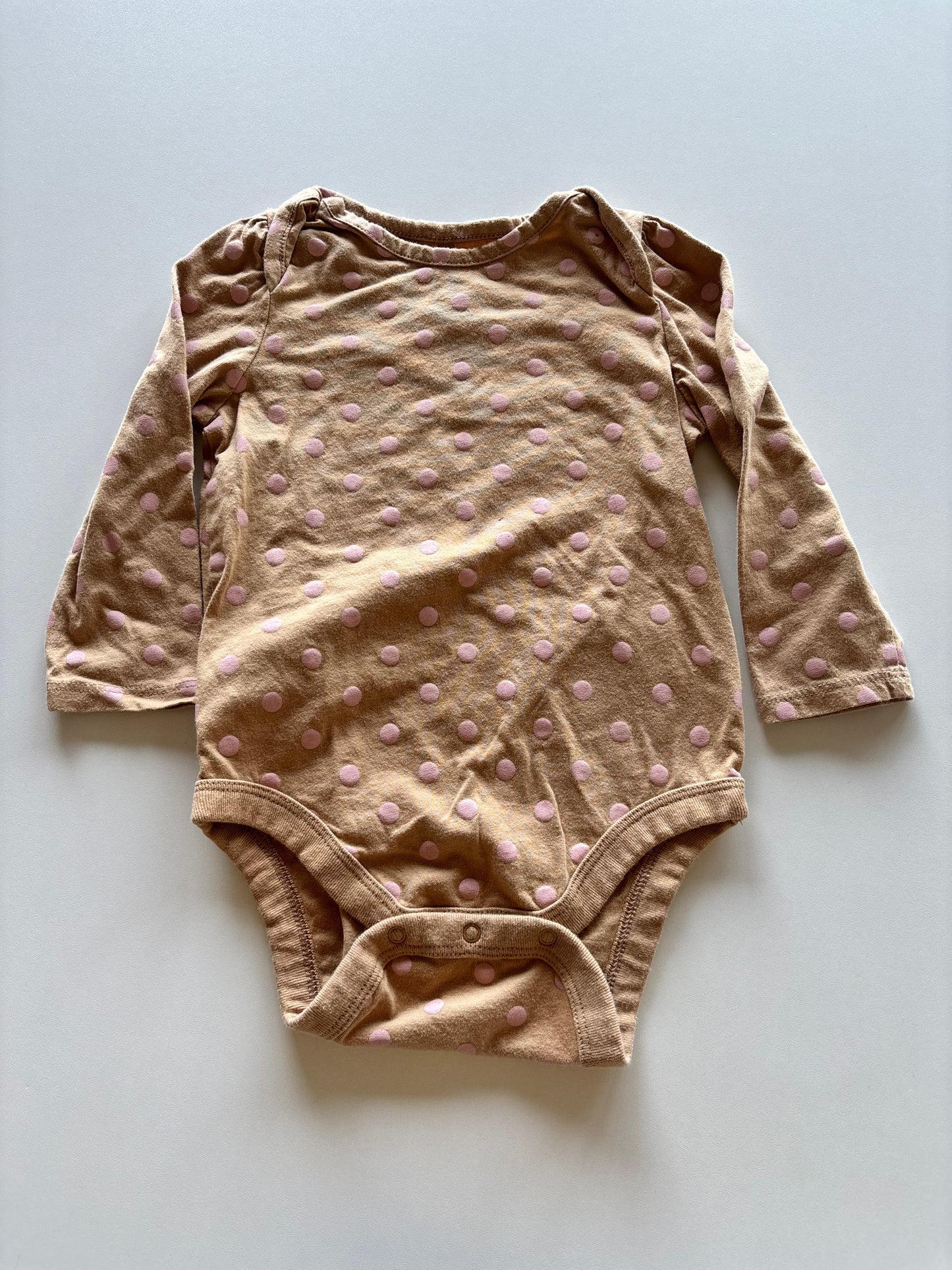 Brown & Pink Polka Dot Onesie