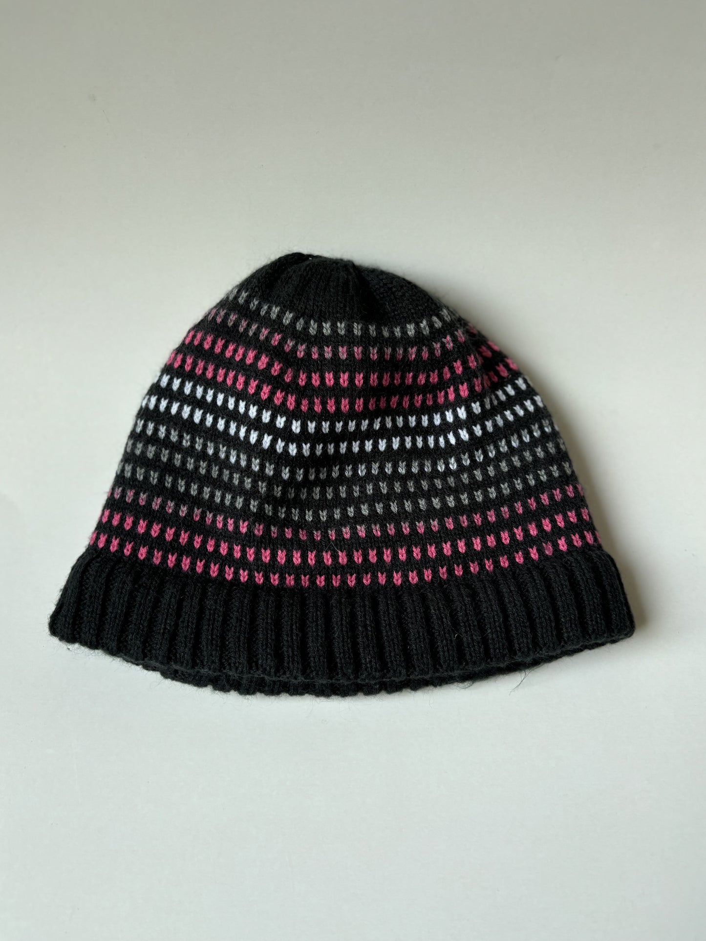 Black with Pink & Grey Gradient Knit Toque