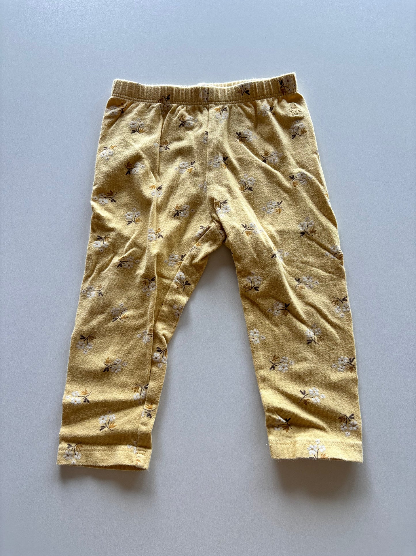 Yellow & White Floral Leggings