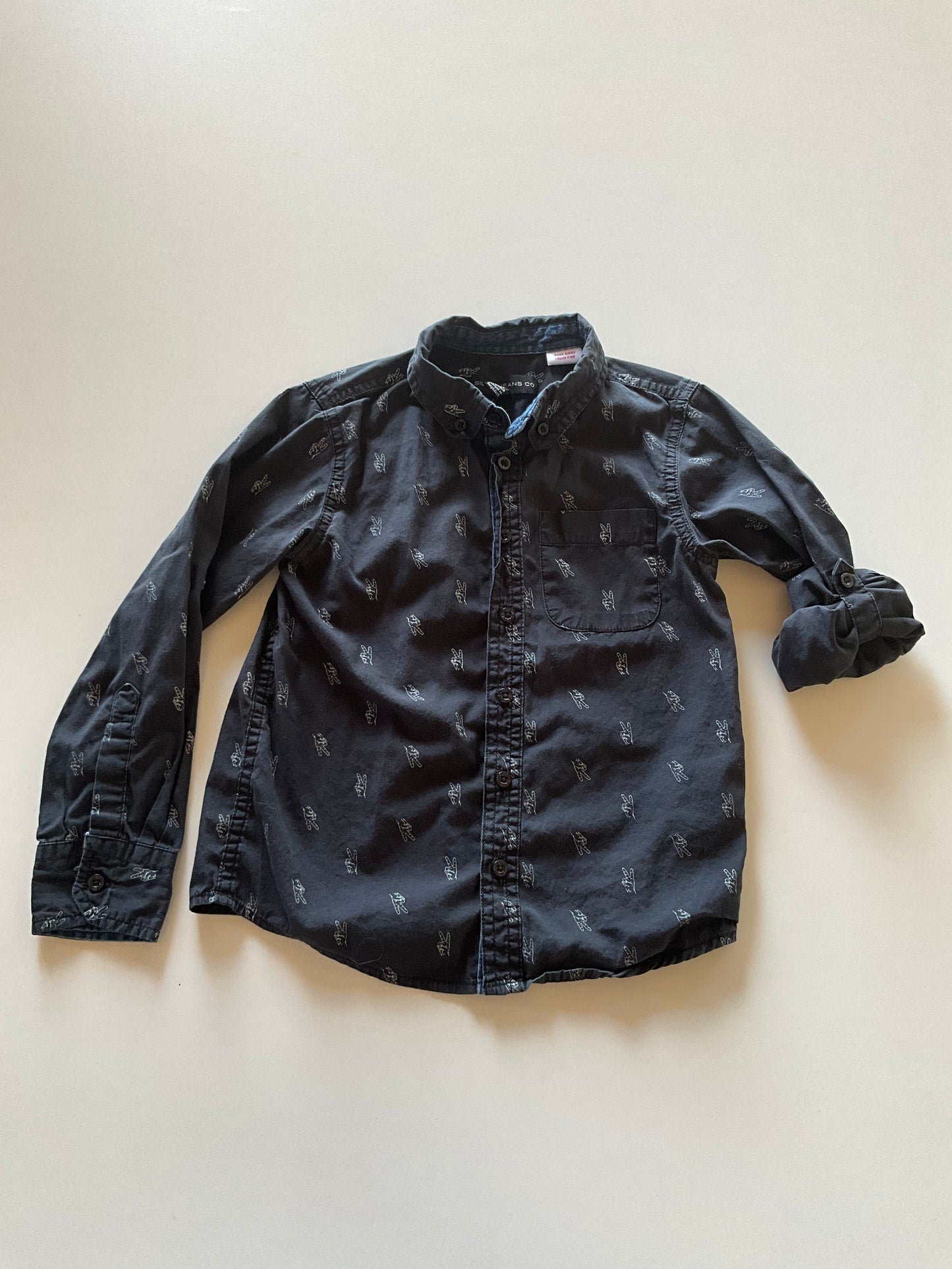 Peace Black Button Up Shirt