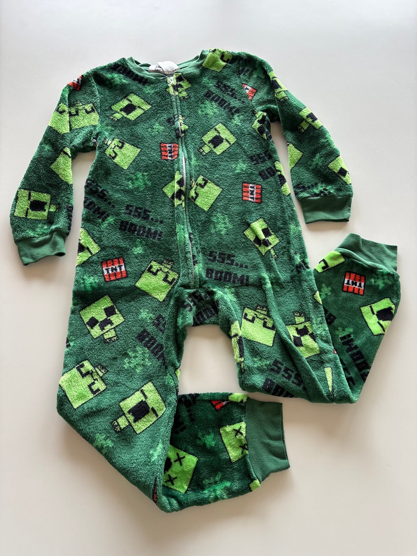 Green Minecraft Fleece Romper