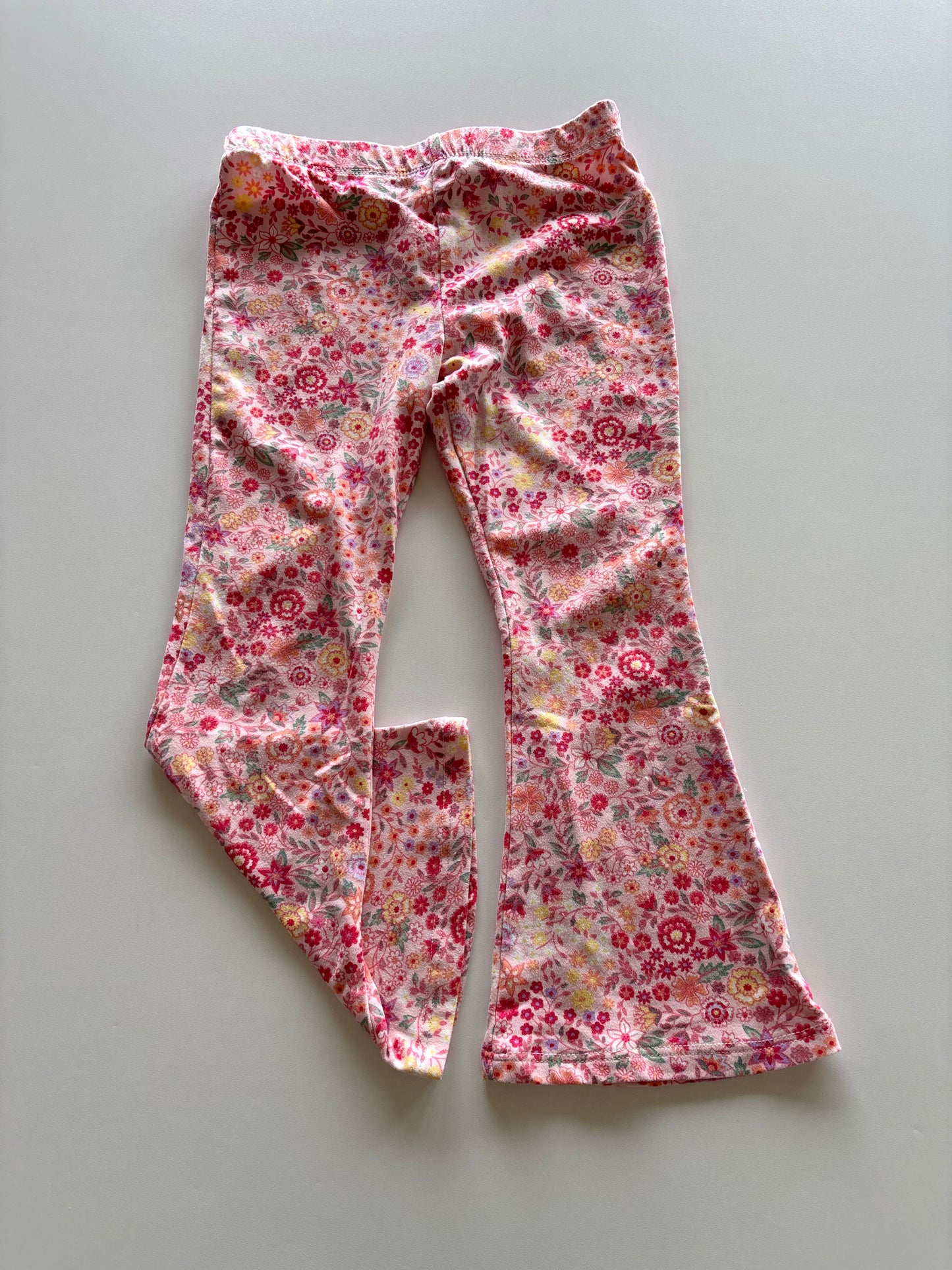 Pink Floral Flared Pants
