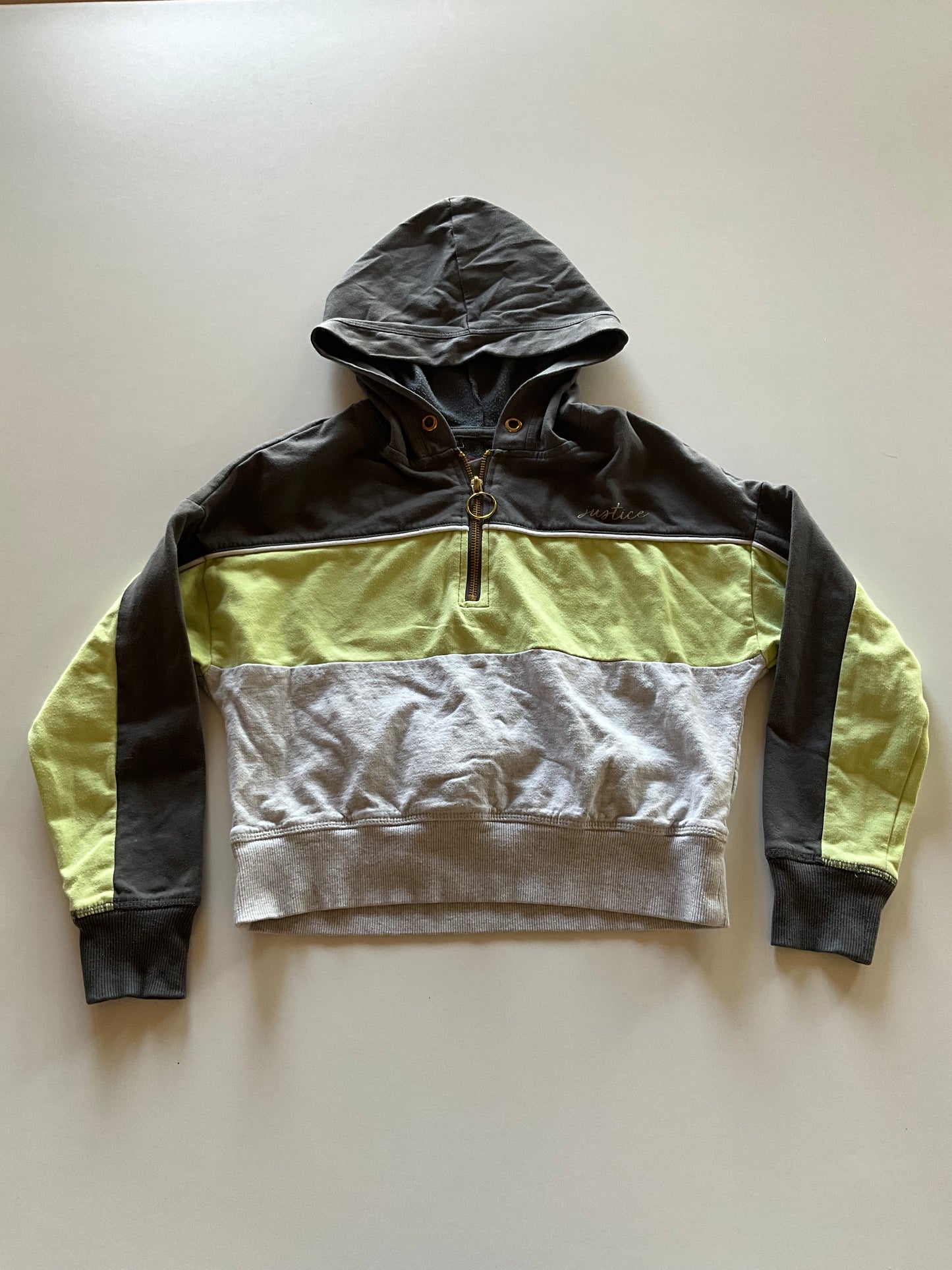 Colourblock Crop 1/4 Zip Hoodie