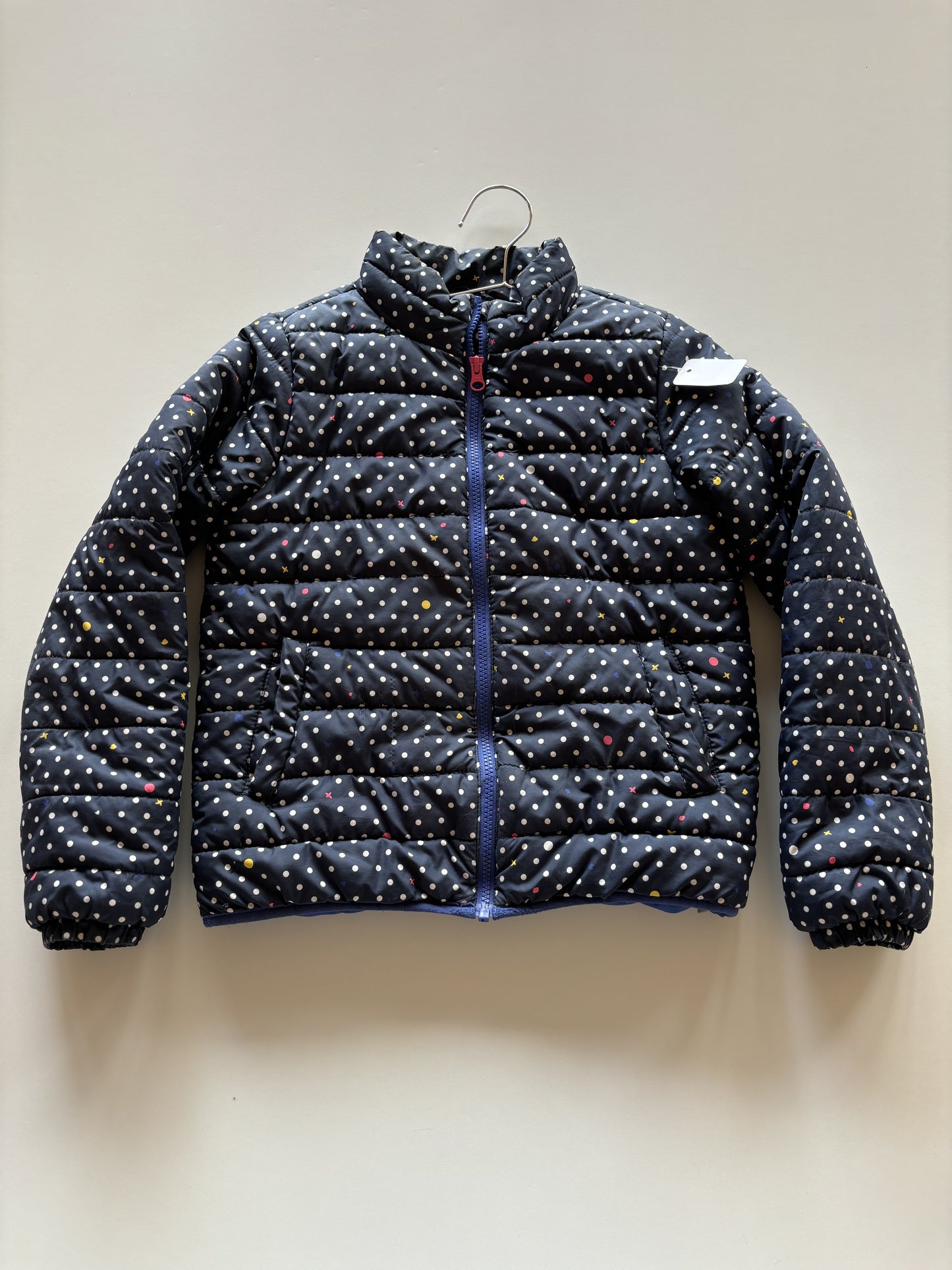 Navy Polka Dot Puffer Jacket