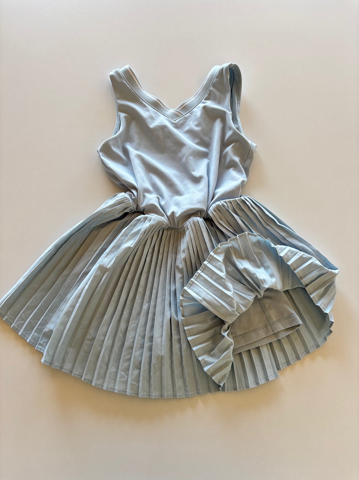 Blue Pleated Tennis Dress