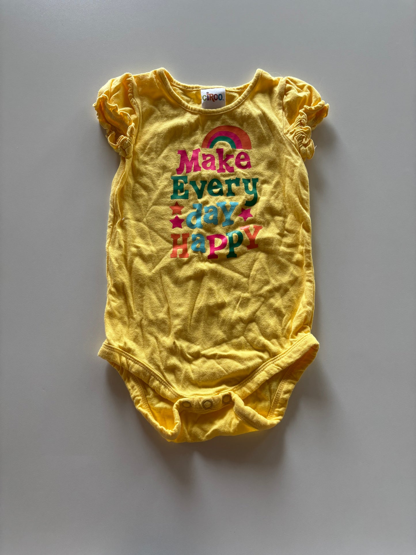 Yellow Every Day Happy Onesie