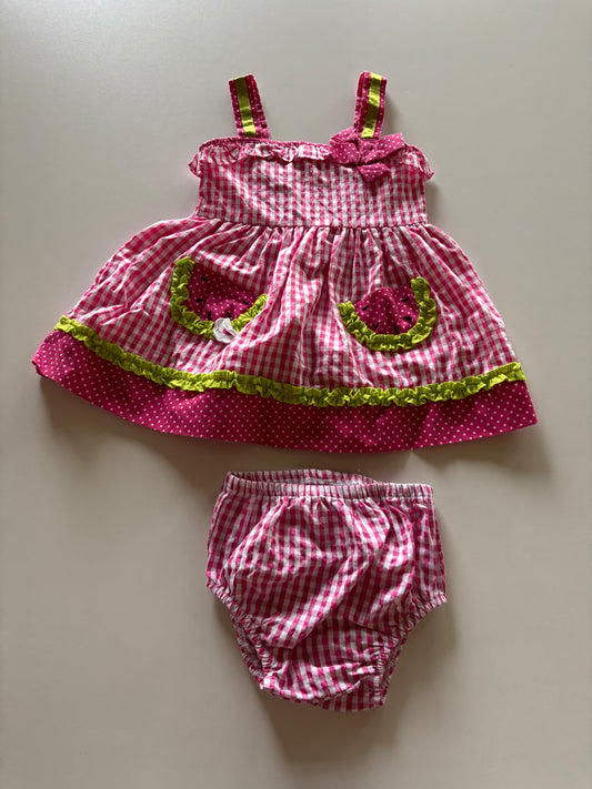 2pc Plaid Watermelon Set