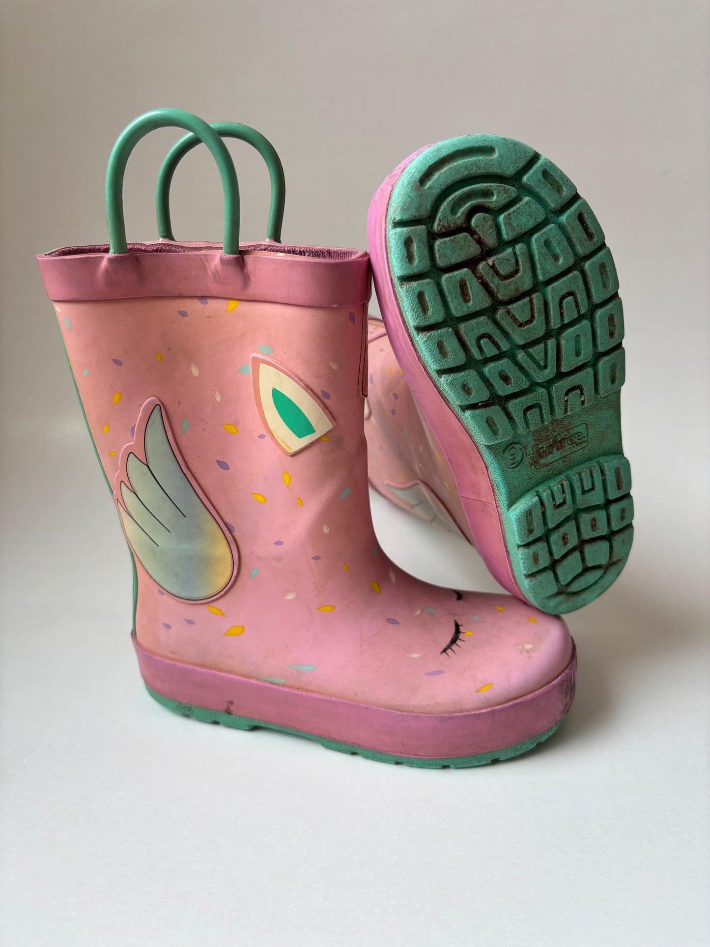 Pink Unicorn Rubber Boots