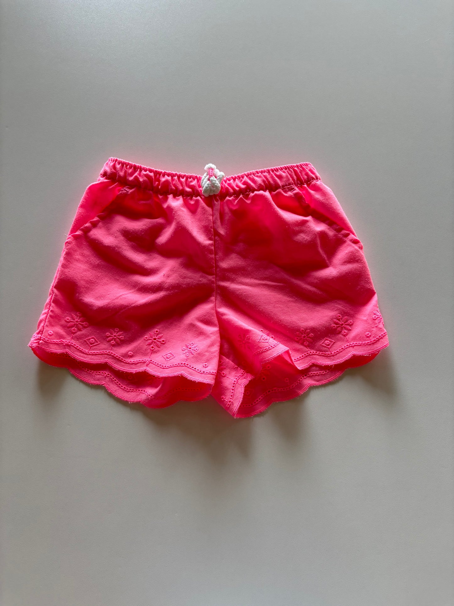 Neon Pink Eyelet Shorts