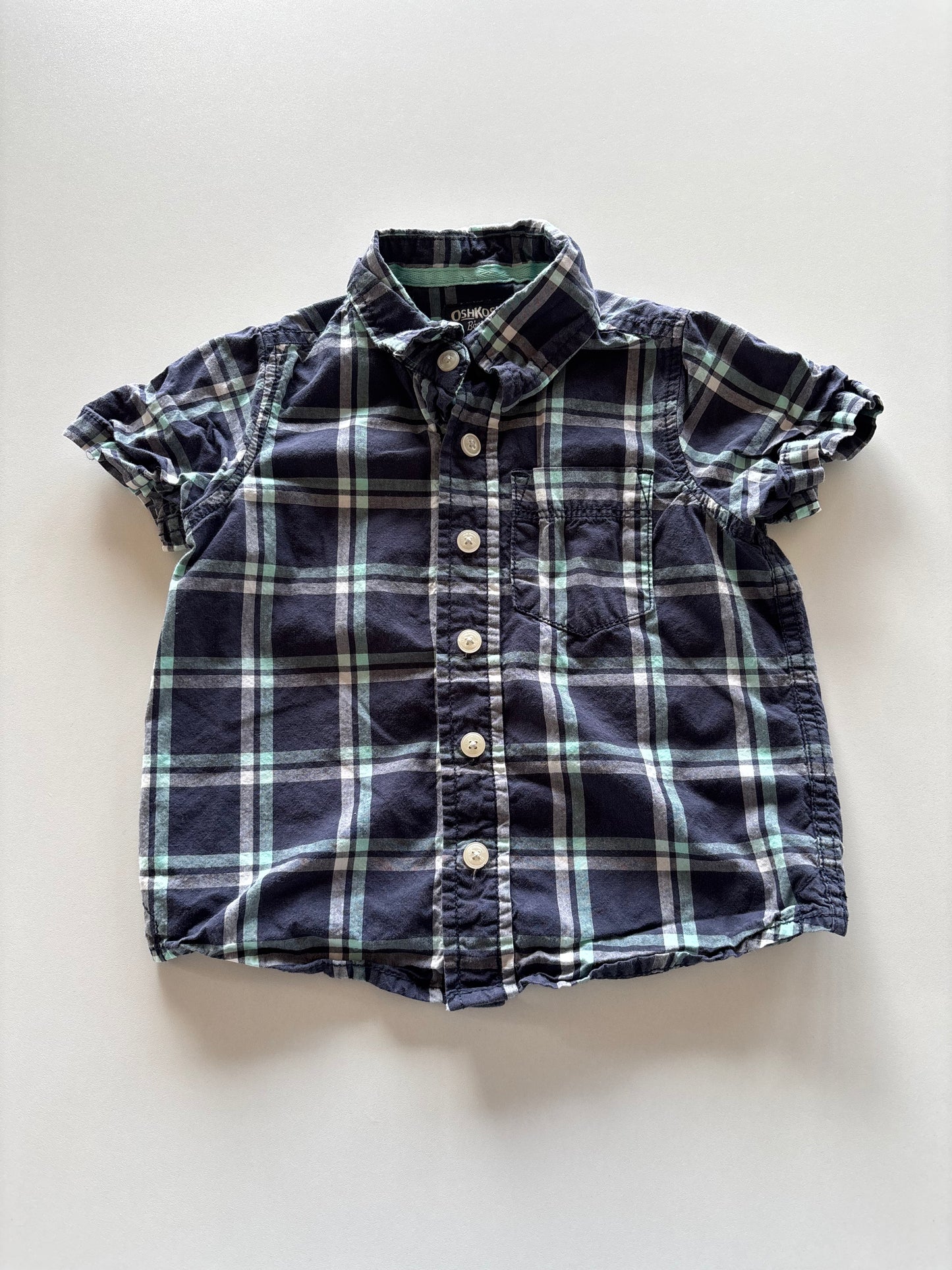 Blue & Mint Plaid Button Up Shirt