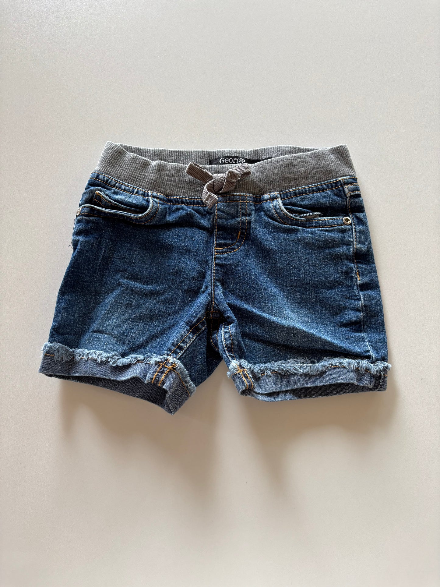Cuffed Denim Shorts