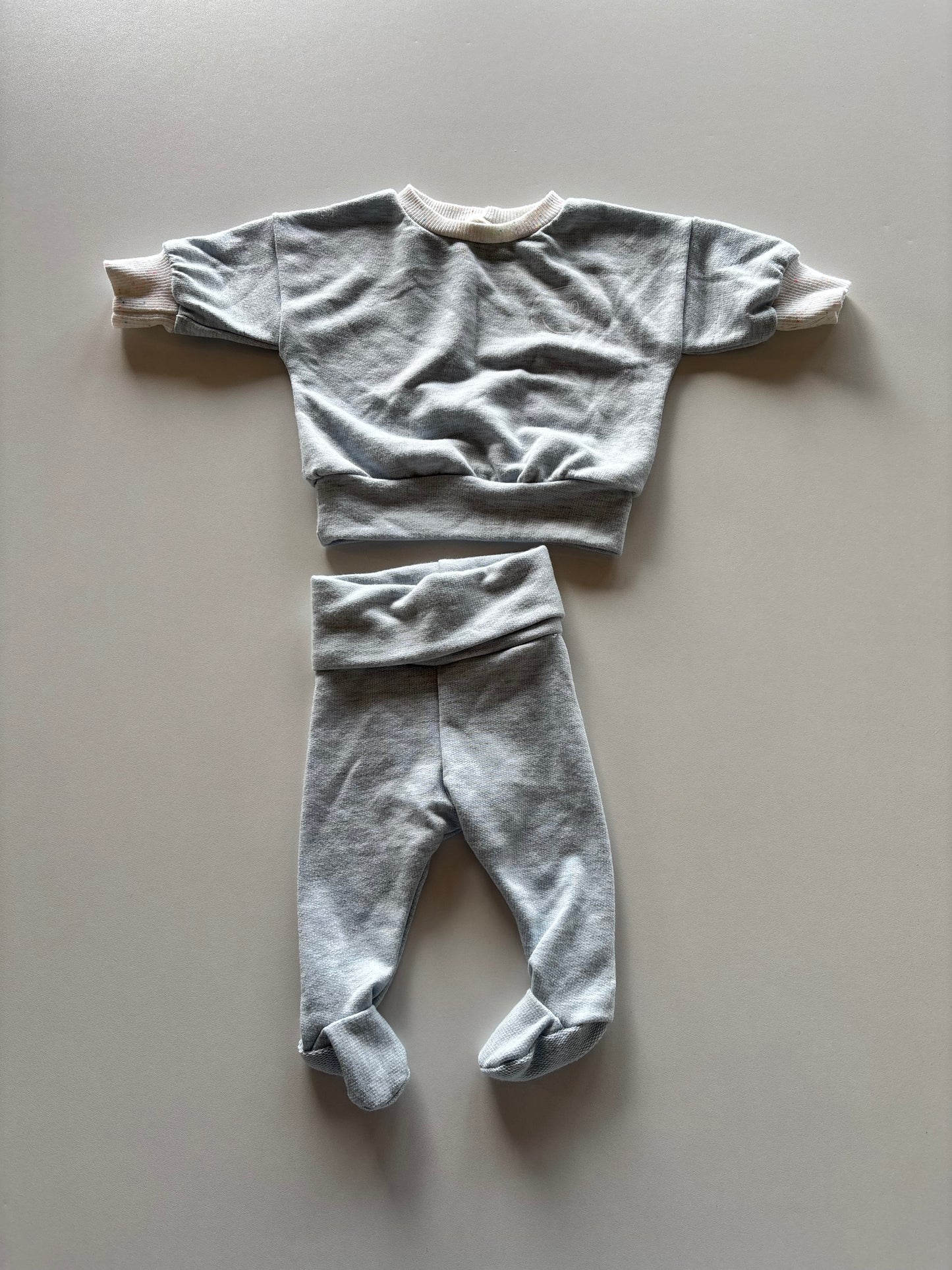 2pc Light Blue Melange Set